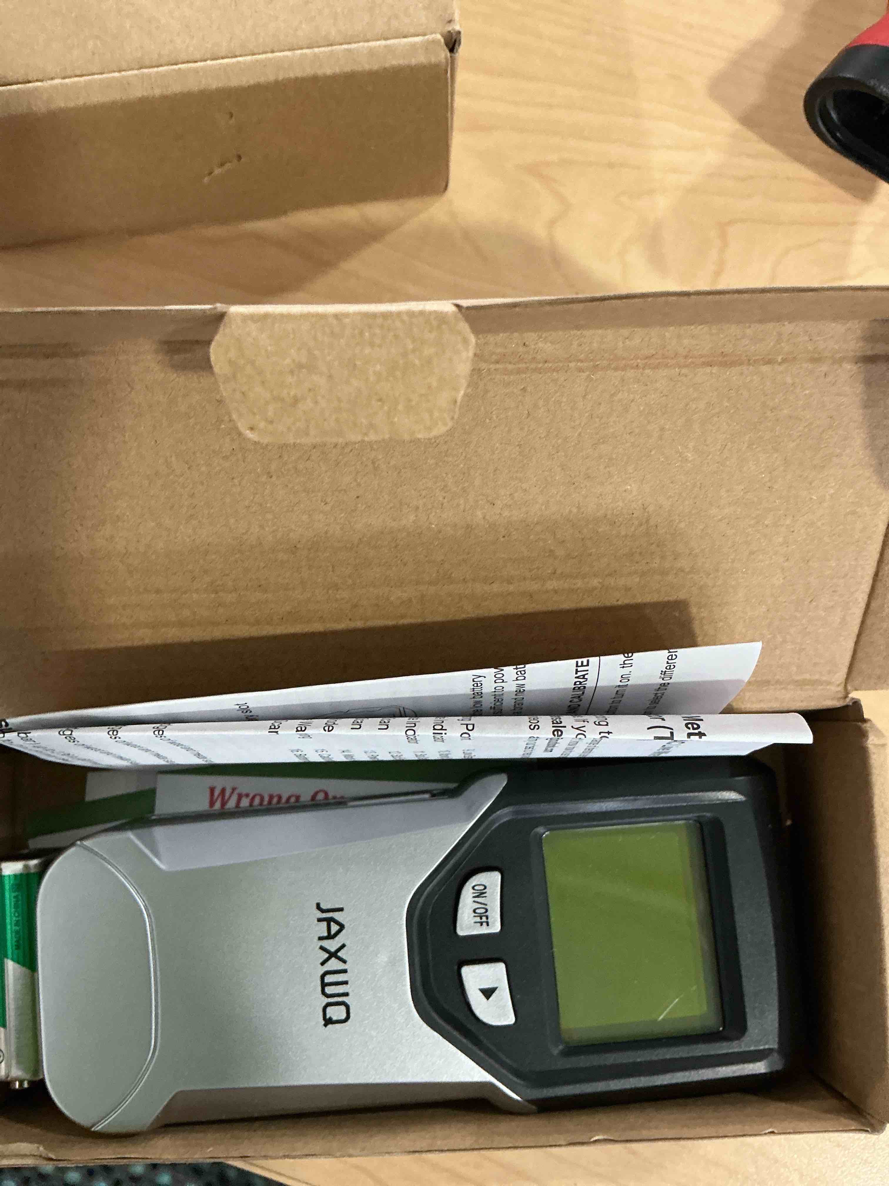 Condition photo showing New/Like New for Stud Finder Wall Scanner - 5 in 1 Stud Finder Tool w/Smart Chip and HD LCD Display, Stud Detector Beam Finders for the Center and Edge of Wood AC Wire Metal Studs Joist Pipe (Soft Gray)