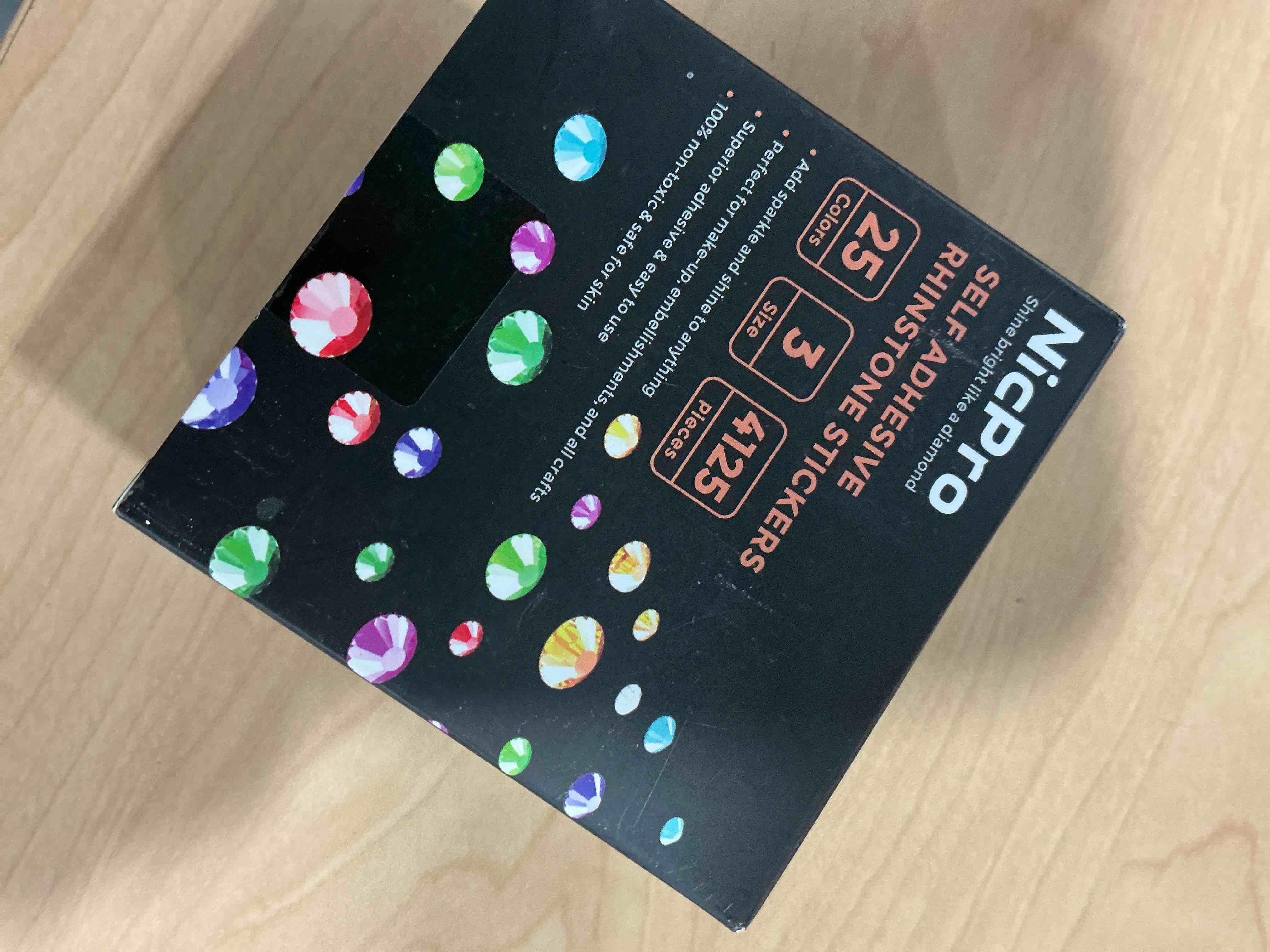 Condition photo showing New/Like New for Rhinestone Stickers 4125 PCS, Nicpro Self Adhesive Gems Stick on Face Body Hair Makeup Festival, Bling Jewels in 3 Size 25 Colors,25 Embellishments Sheet for Decorations Crafts Nail Card 25 Sheet 25 Colors