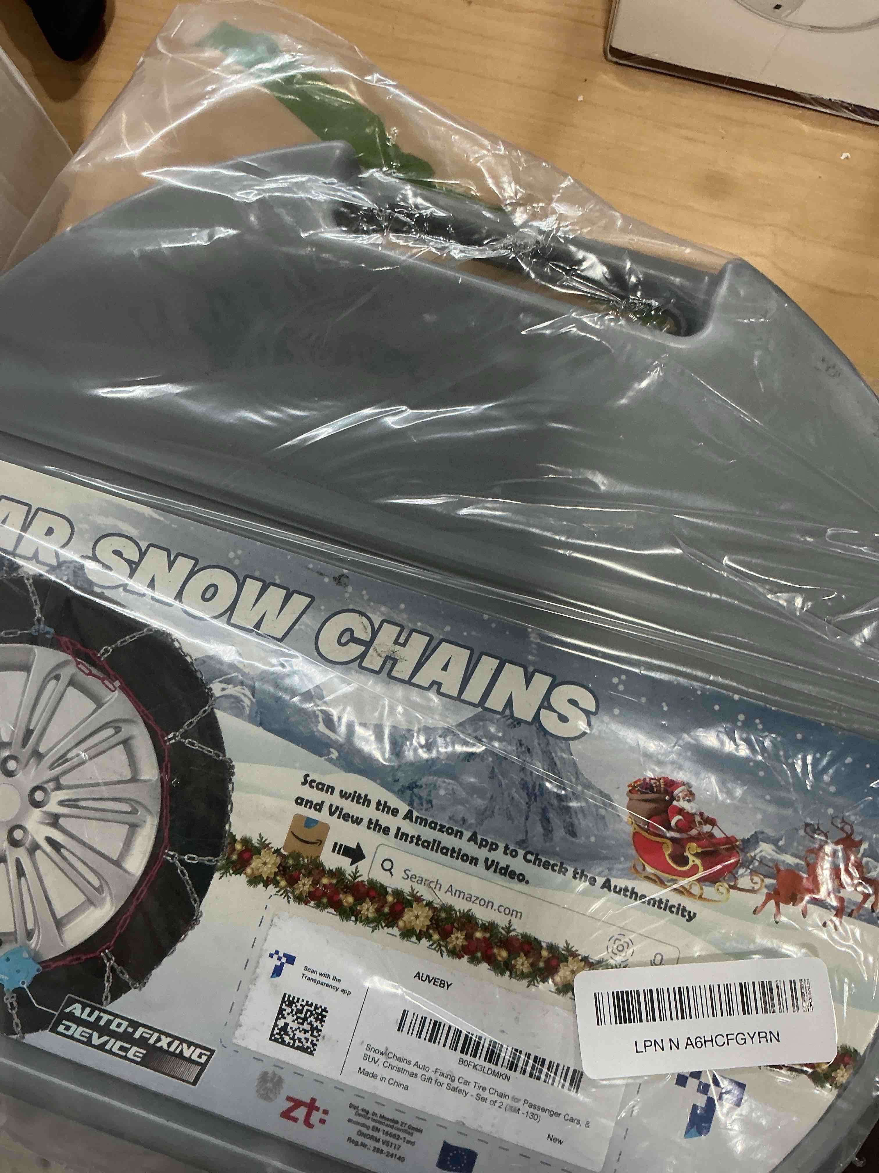 Condition photo showing New/Like New for Snow-Chains Auto Fixing 1 Min Quick Fit Easy Installation Tire-Chains, Christmas Gifts for Safety, Universal Emergency Tire Traction Chain for Passenger Car and SUV - Set of 2 (XM-130)