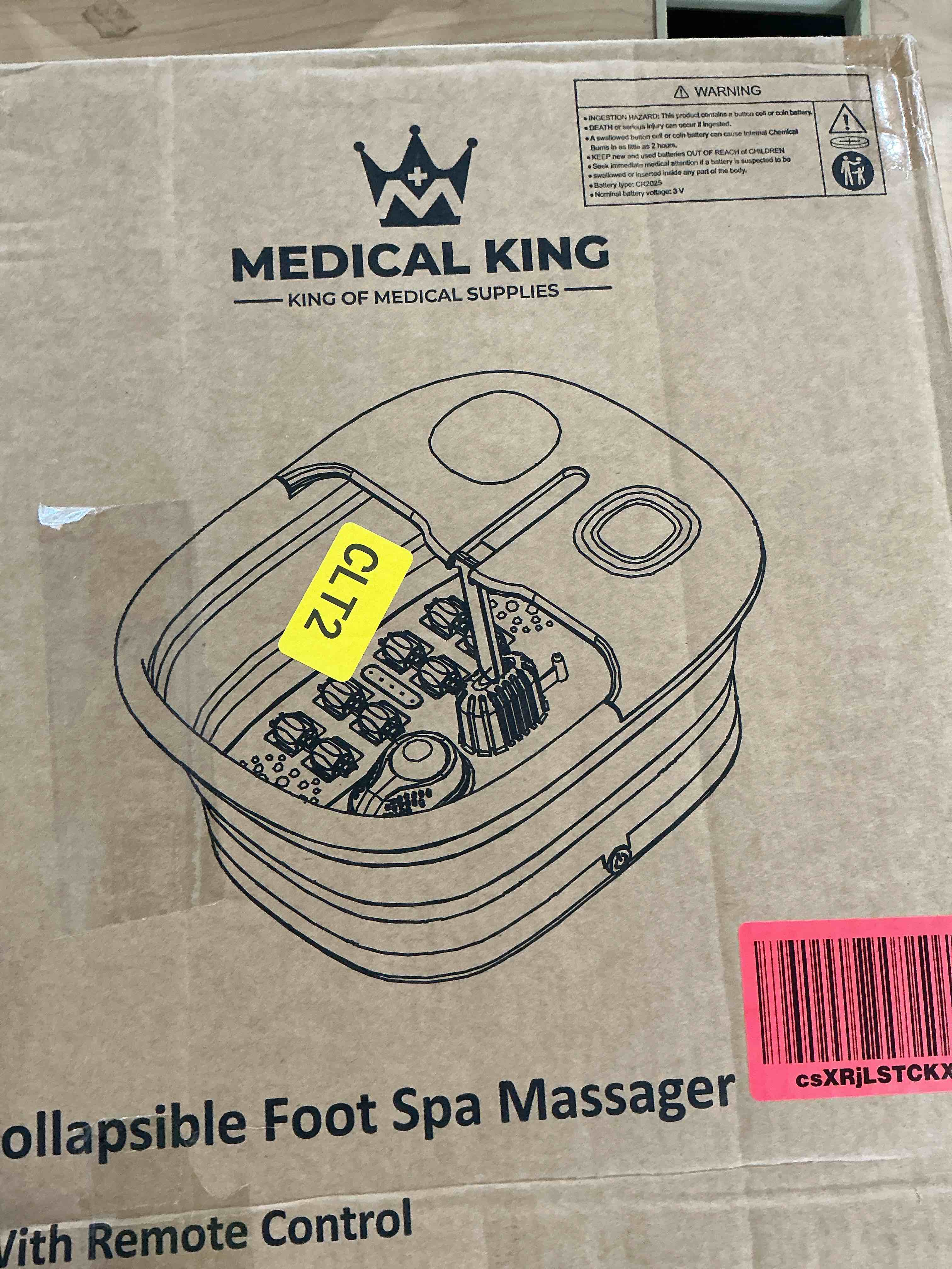 Condition photo showing New/Like New for Medical king Foot Spa with Heat and Massage and Jets Includes A Remote Control A Pumice Stone Collapsible Massager with Bubbles and Vibration Black