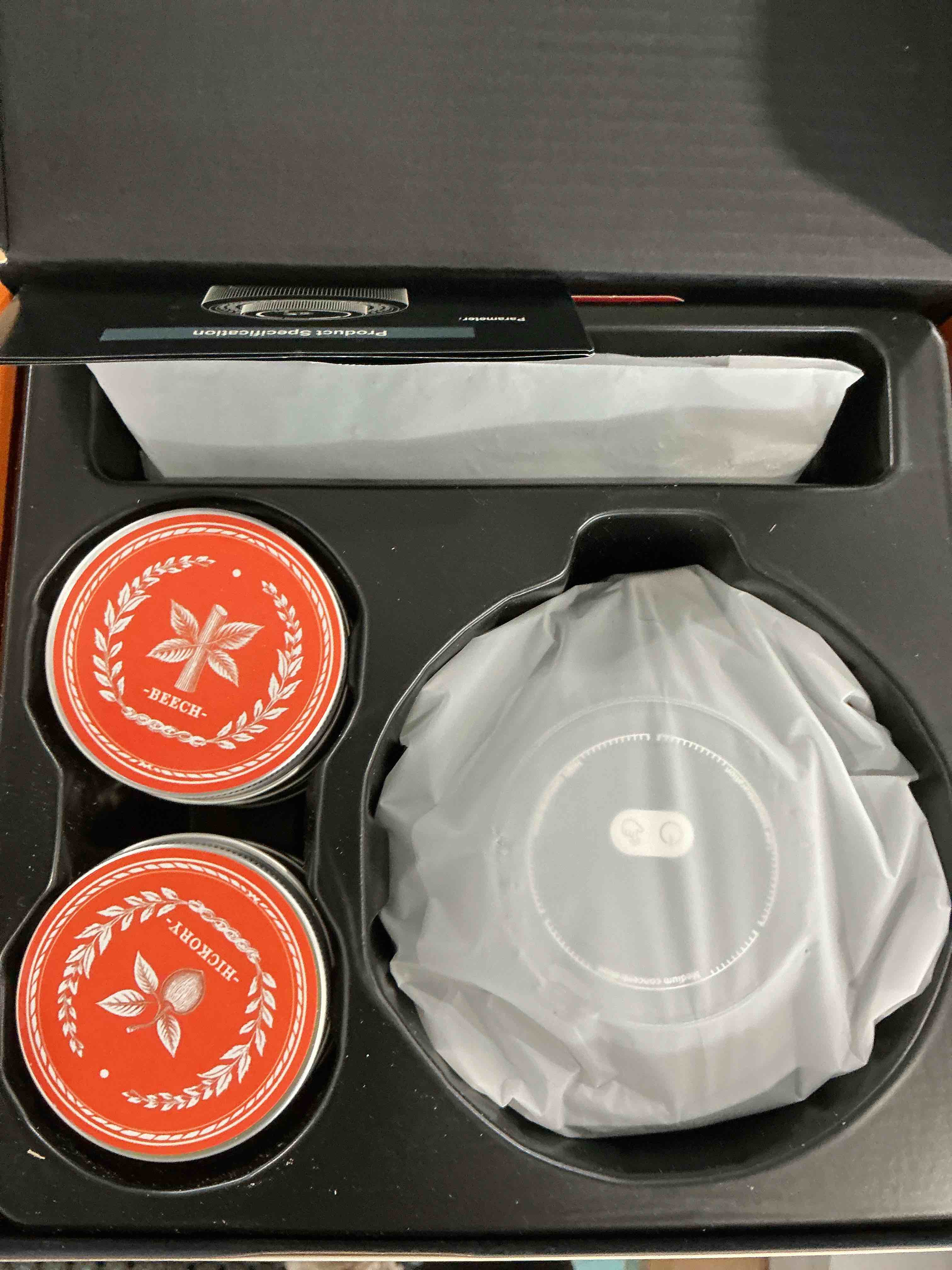 Condition photo showing New/Like New for Electric Whiskey Smoker Kit with Adjustable Smoke Control (0–60s), Cocktail Smoker Kit with 6 Wood Chips, No Butane Needed, Old Fashioned Smoker Kit, Bourbon Gifts for Men, Wood Grain