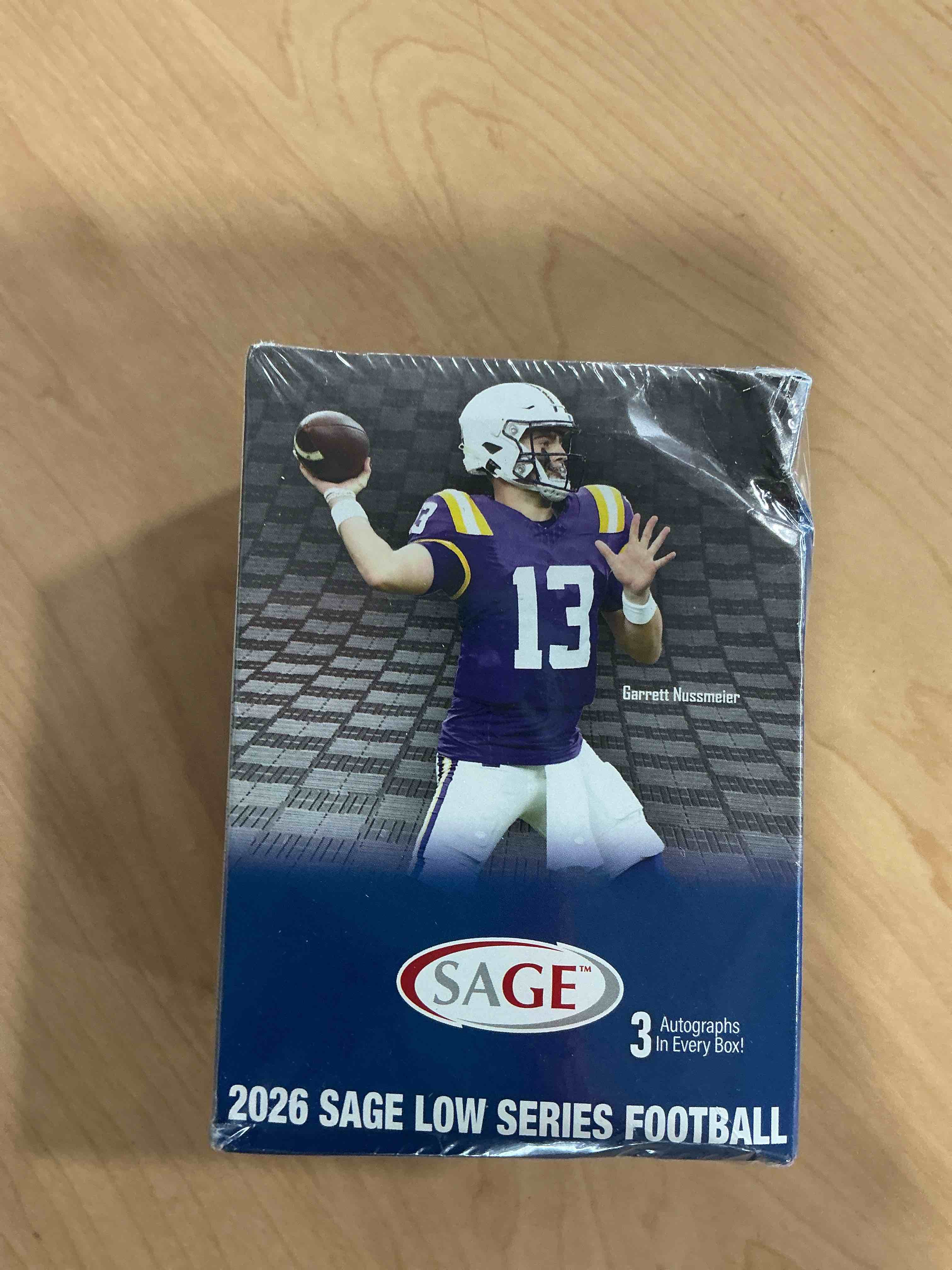 Condition photo showing New/Like New for 2026 Sage Football Low Series EXCLUSIVE Factory Sealed Hobby Blaster Box with (3) AUTOGRAPHS & (60) ROOKIE Cards! Look for RC & Autos of Garrett Nussmeier, Cade Klubnik,LaNorris Sellers & Many More!