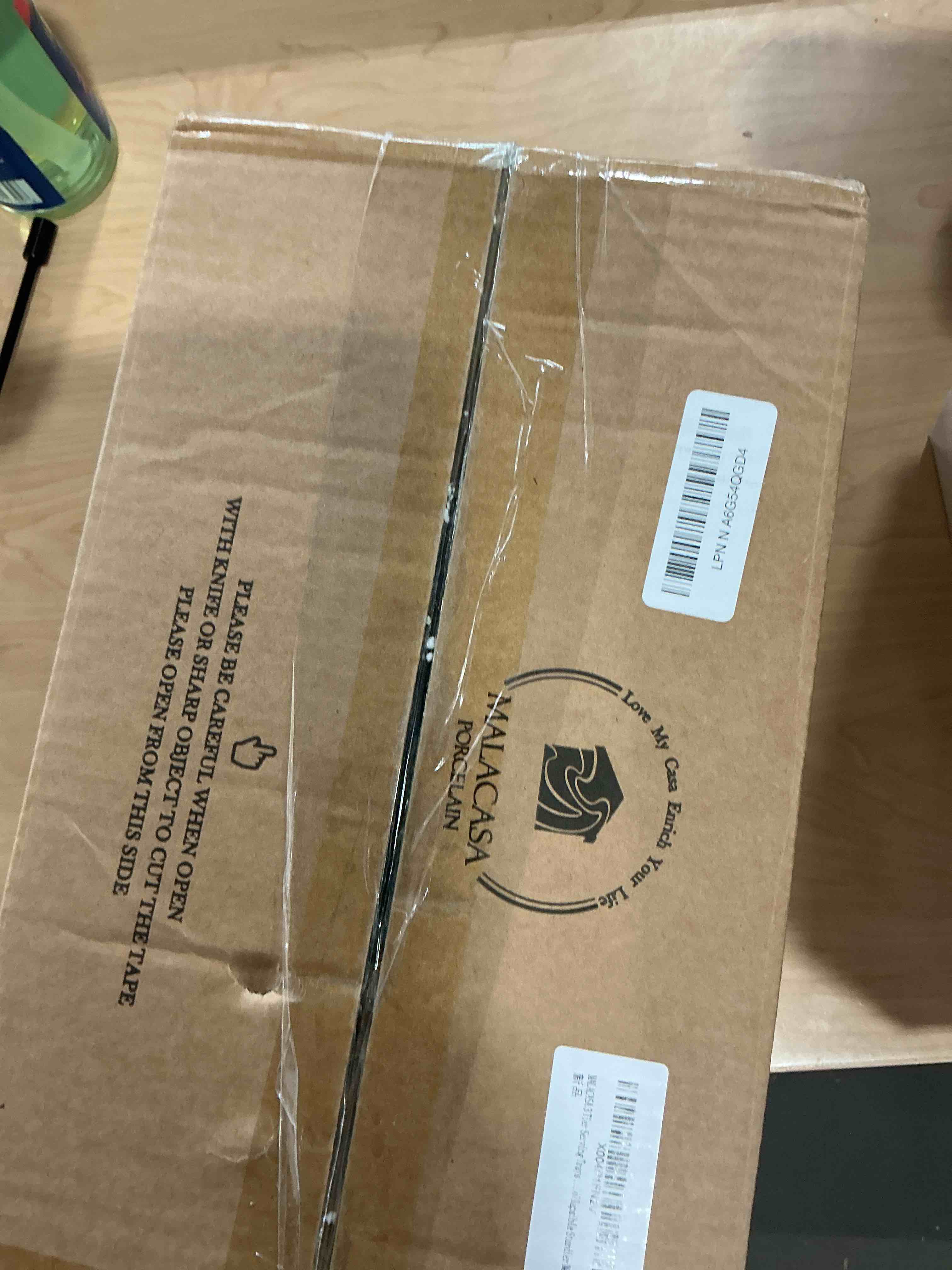 Condition photo showing Good Condition for MALACASA 3 Tier Serving Tray, Porcelain Tiered Serving Trays Platters, 12 Inch Serving Stand with Platters,Black Dessert Stand with Collapsible Sturdier Metal Rack,Series PLAT Black 12 Inch