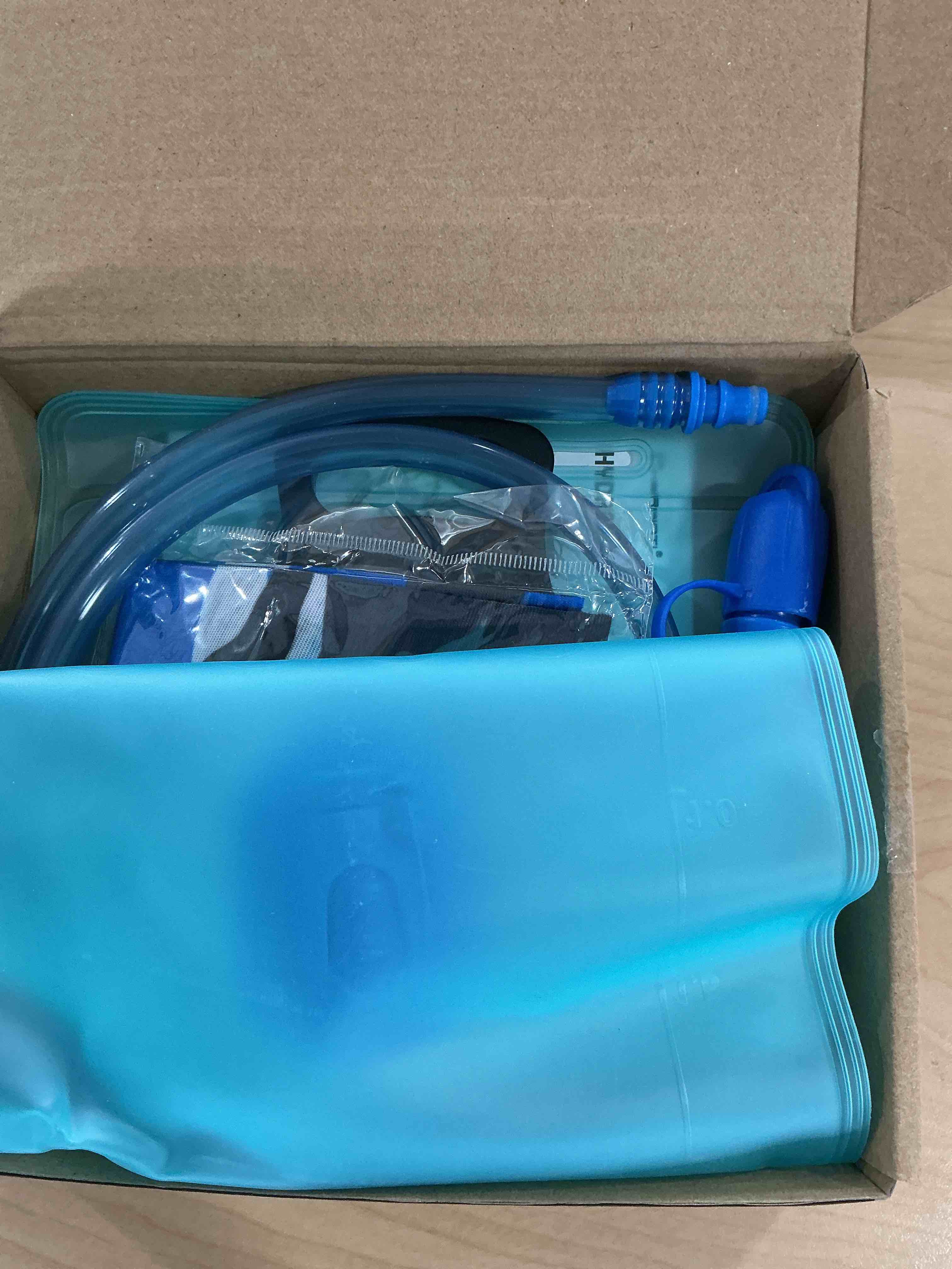 Condition photo showing Good Condition for Hydration Bladder, 1.5-2-3L Water Bladder for Hiking Backpack, BPA-Free Leak Proof Water Reservoir Storage Bag, Water Pouch Hydration Pack for Camping Cycling Running 3L-Water Bladder-Blue