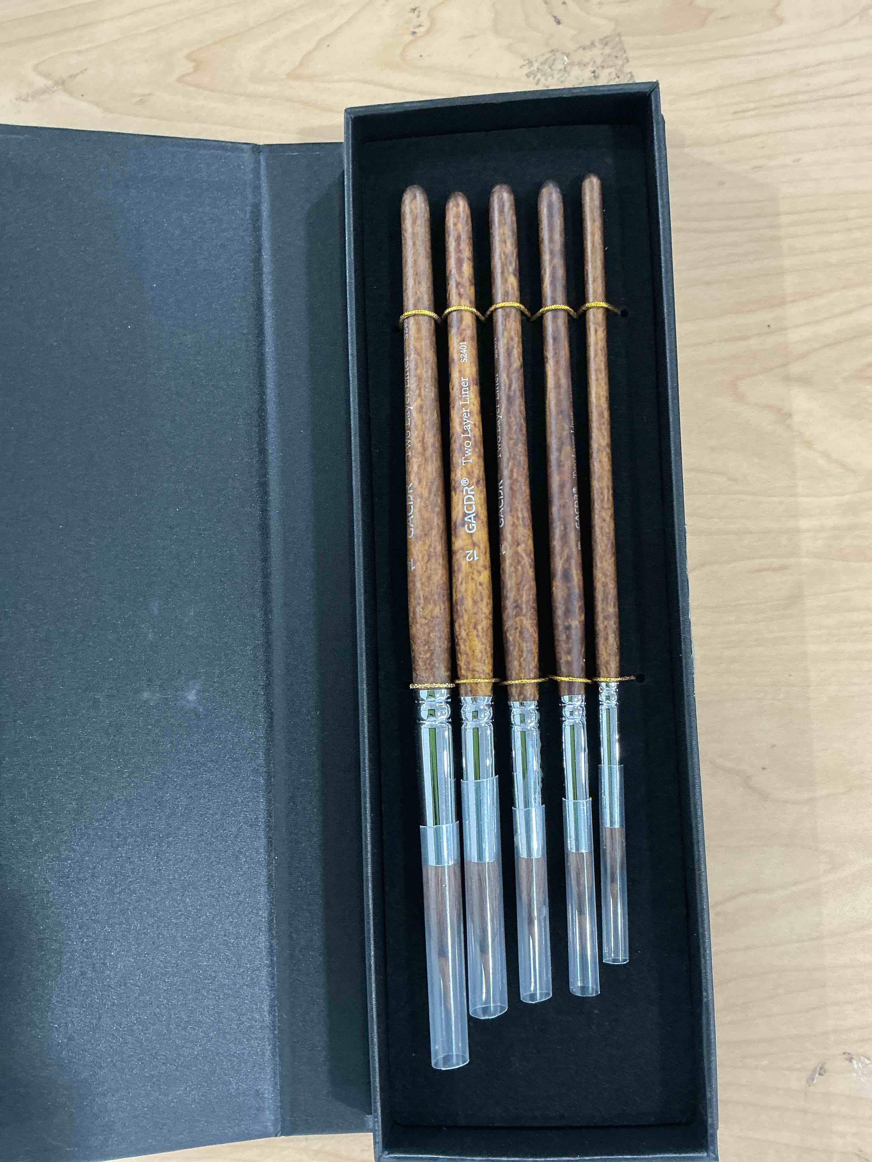 Condition photo showing New/Like New for Watercolor Brushes Set - 5Pcs Extended Needle Point Artist Paint Brushes Professional Liner Brush - Synthetic Sable Hair Thin Paint Brushes for Watercolor Acrylic & Gouache
