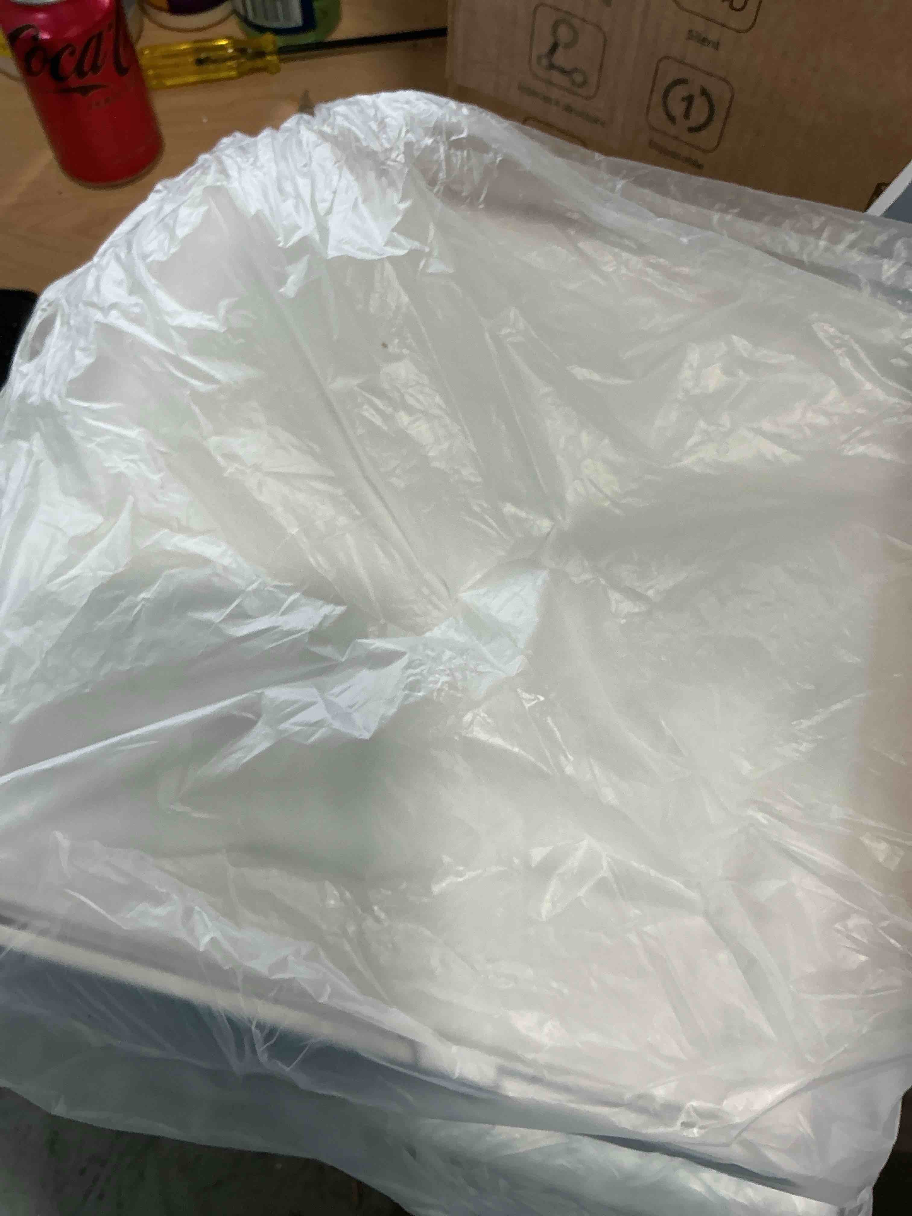 Condition photo showing New/Like New for SolaceCove Small Automatic Trash Can with Lid and Disposable Toilet Brush Holder Set, Motion Sensor Trash Can 1.8 Gallon, Small Bathroom Garbage Can, Odor Filter, Touchless Stainless Steel Silver White garbage can with toilet brush