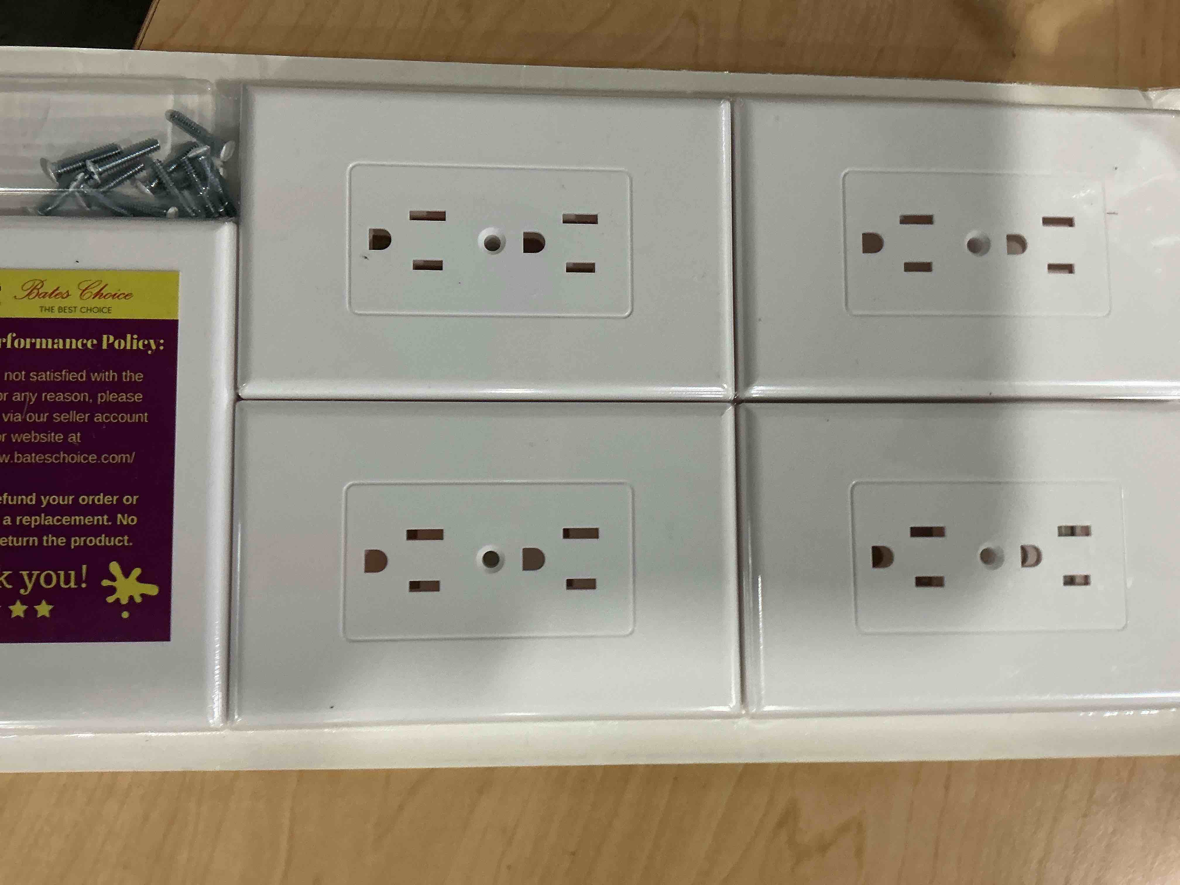 Condition photo showing New/Like New for Bates Duplex Wall Outlet Covers - 10 Pack, White Wall Plates 10 Pack White