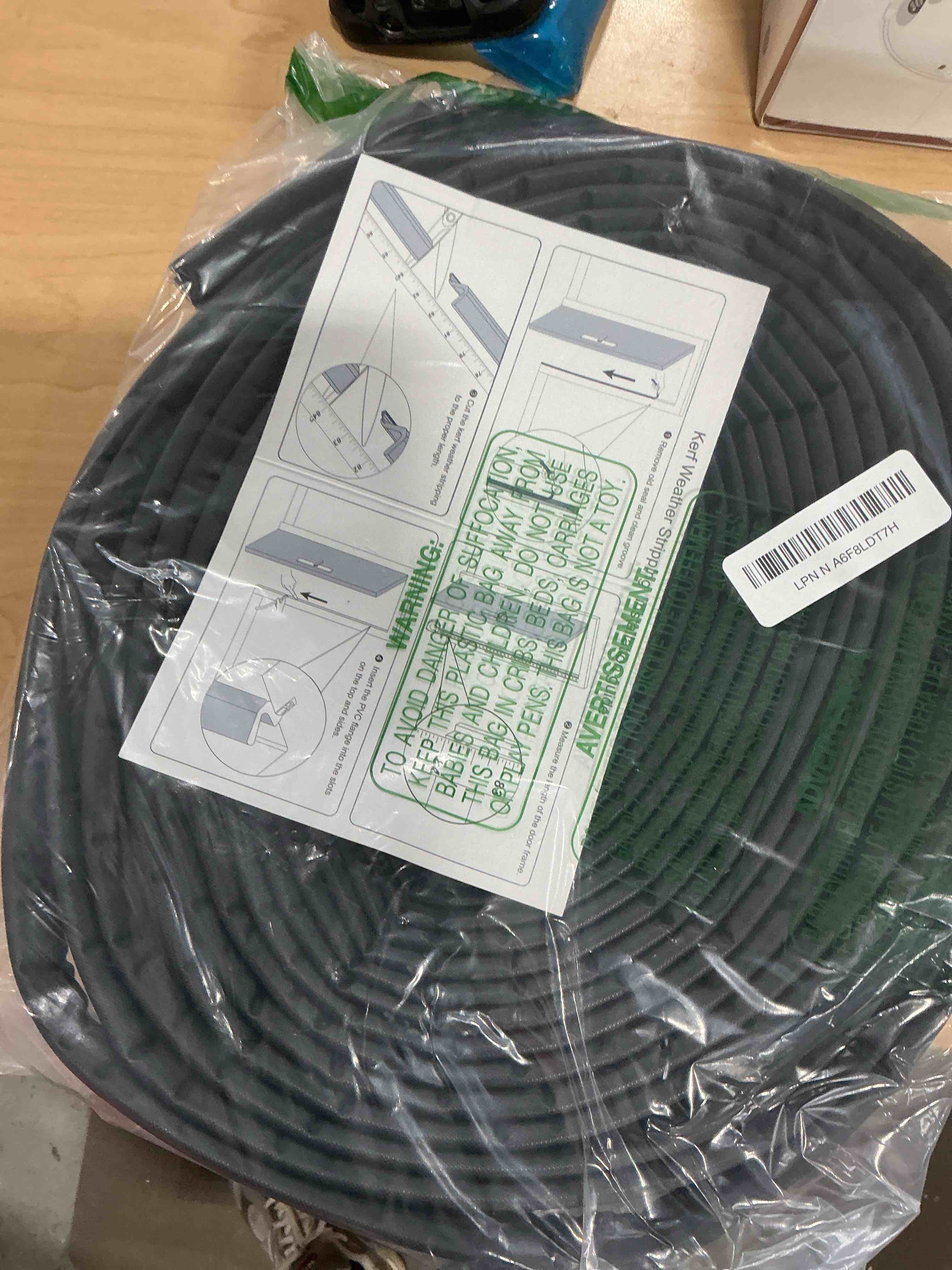 Condition photo showing New/Like New for 40 Feet Door Weather Stripping, Kerf Weather Stripping for Doors with Groove, Kerf Door Seal for Large Gap and Easy Installation(40, Black) 40 Feet Black