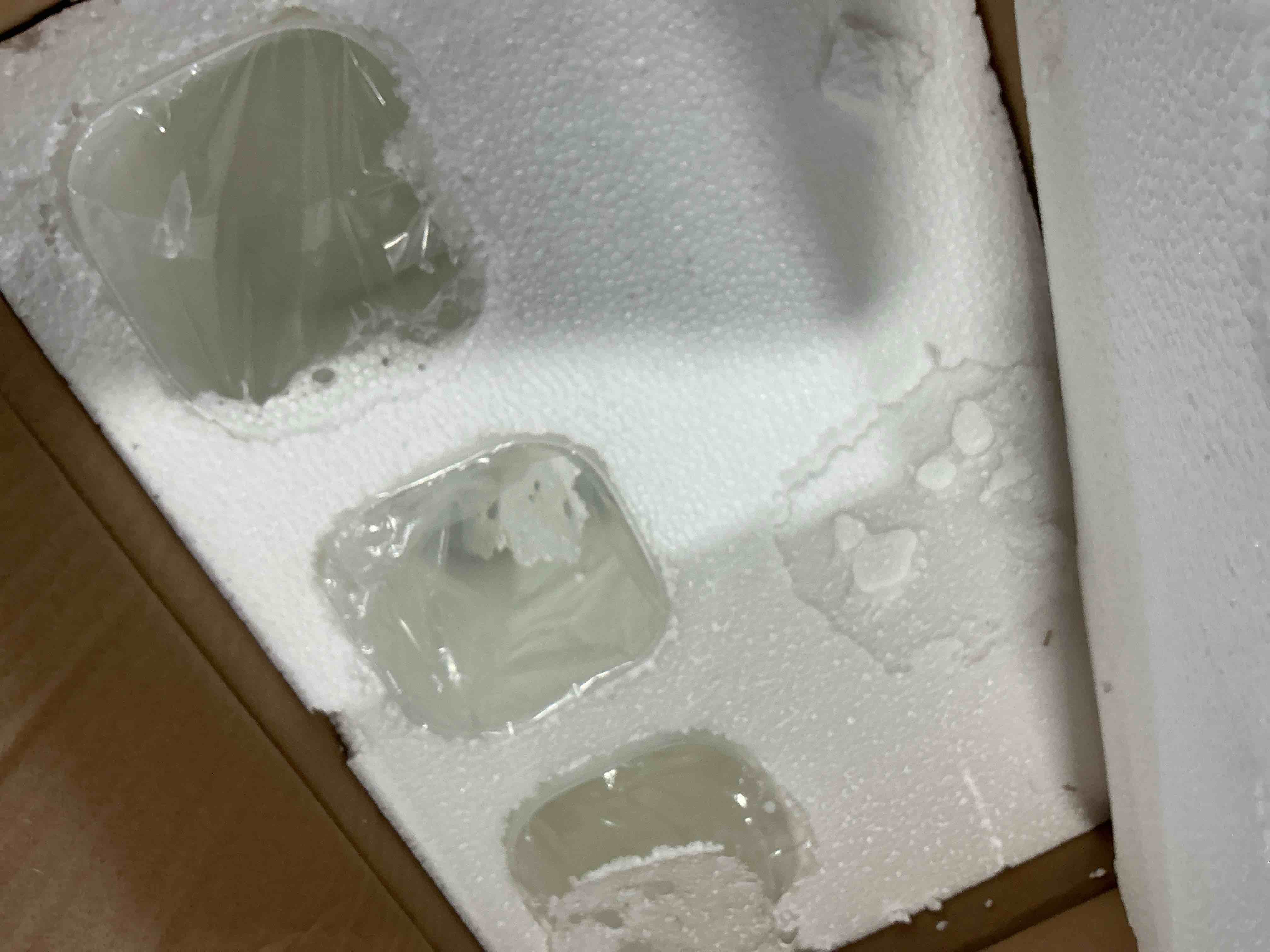 Condition photo showing As Is for 3-Light Bathroom Vanity Light,Brushed Nickel Vanity Lights with Square Frosted Glass,Modern Bathroom Wall Lights Fixtures Over Mirror,Wall Sconces Lighting for Bedroom Living Room,E26 Nickel 3-Light