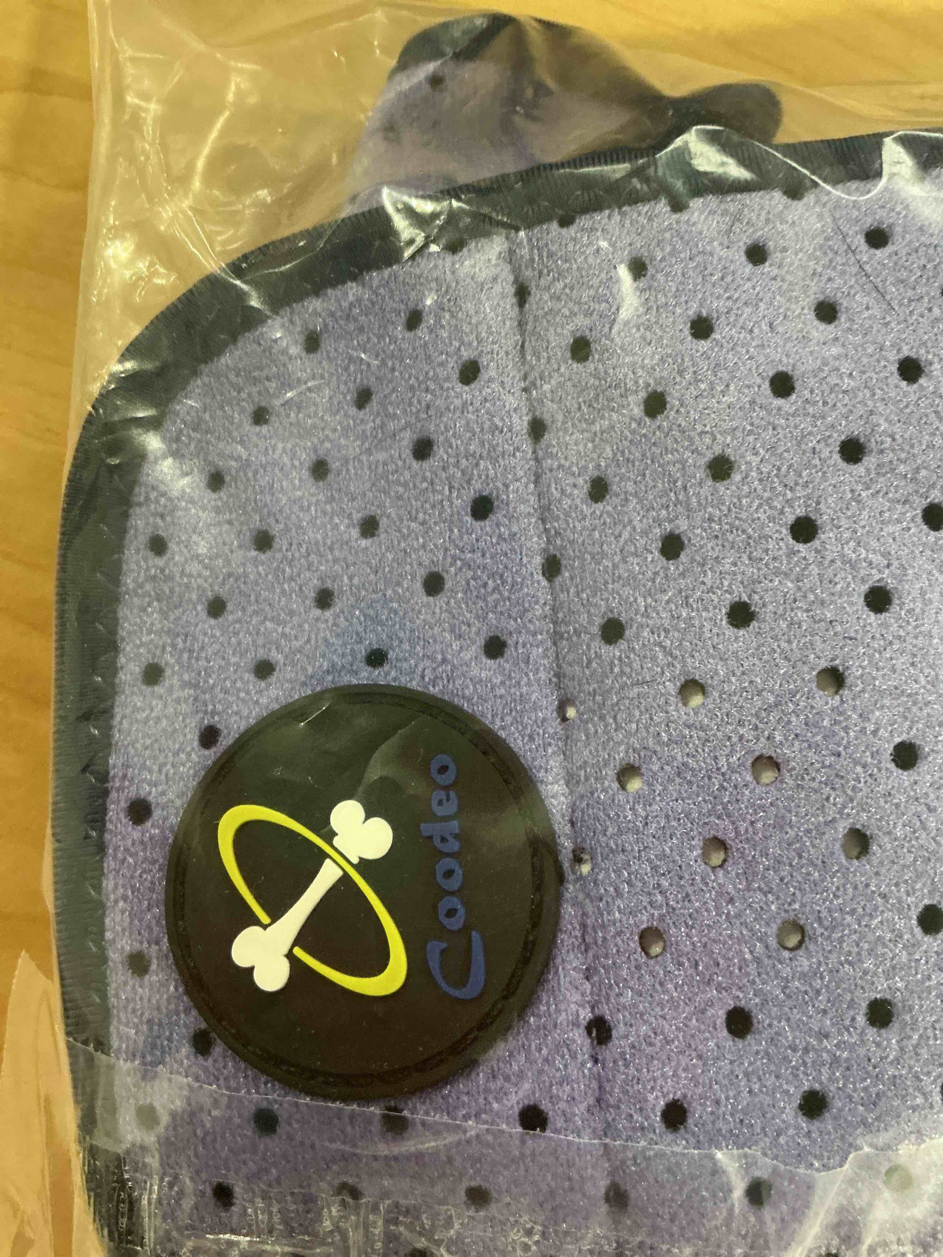 Condition photo showing Good Condition for COODEO Dog Socks & Paw Protectors - Front Paws Only, Non-Slip Waterproof Dog Boots to Prevent Paw Licking, Protect Wounds & Aids Post-Surgery Recovery (Purple, L) Purple L