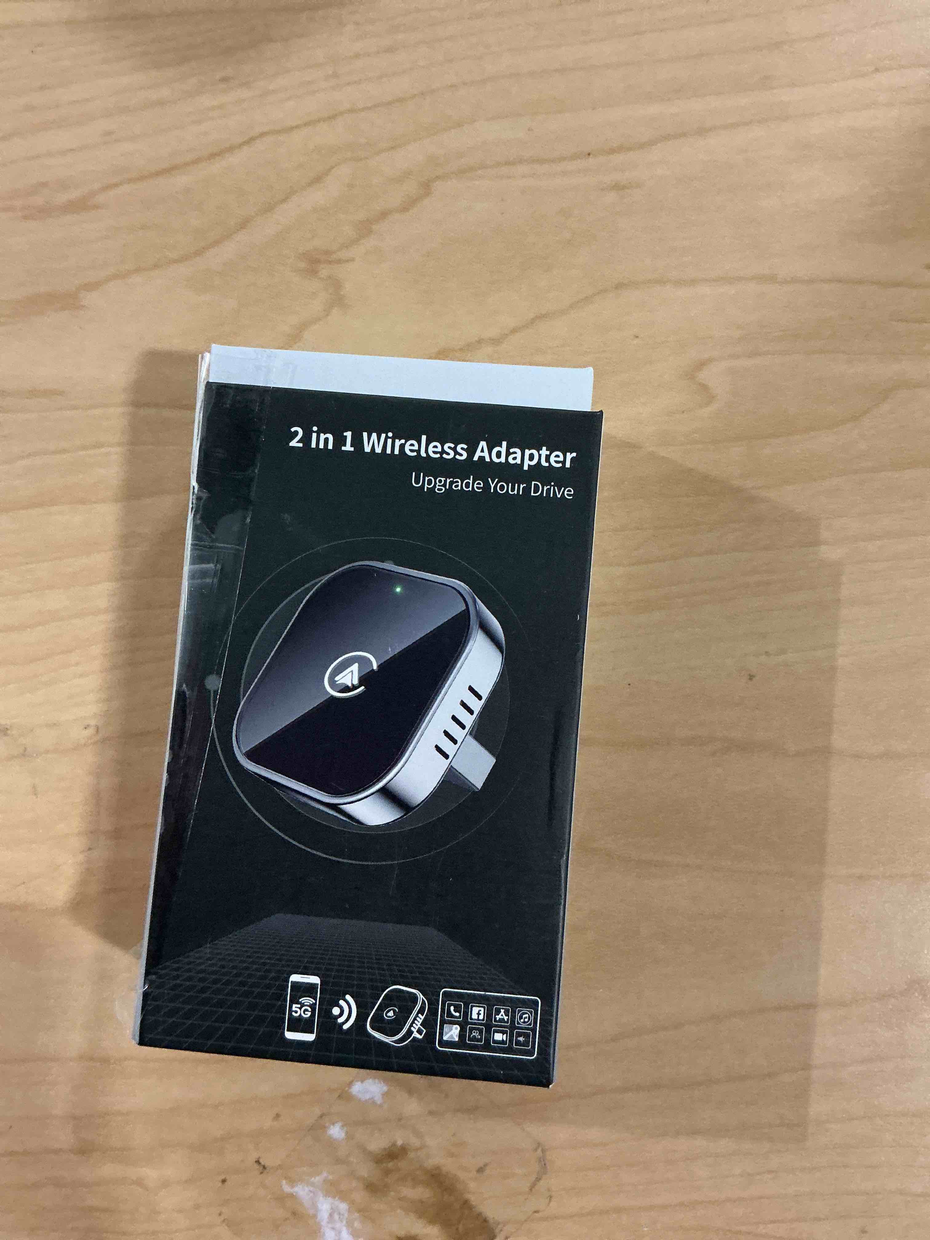 Condition photo showing Good Condition for Teeran 2 in 1 Wireless CarPlay and Android Auto Adapter, Easy Setup Plug and Play, Fast Seamless Use Supports 1000+ Car's with Built-in Wired Car Play/Android Auto, Compact Sleek Design Car Adapter Silver