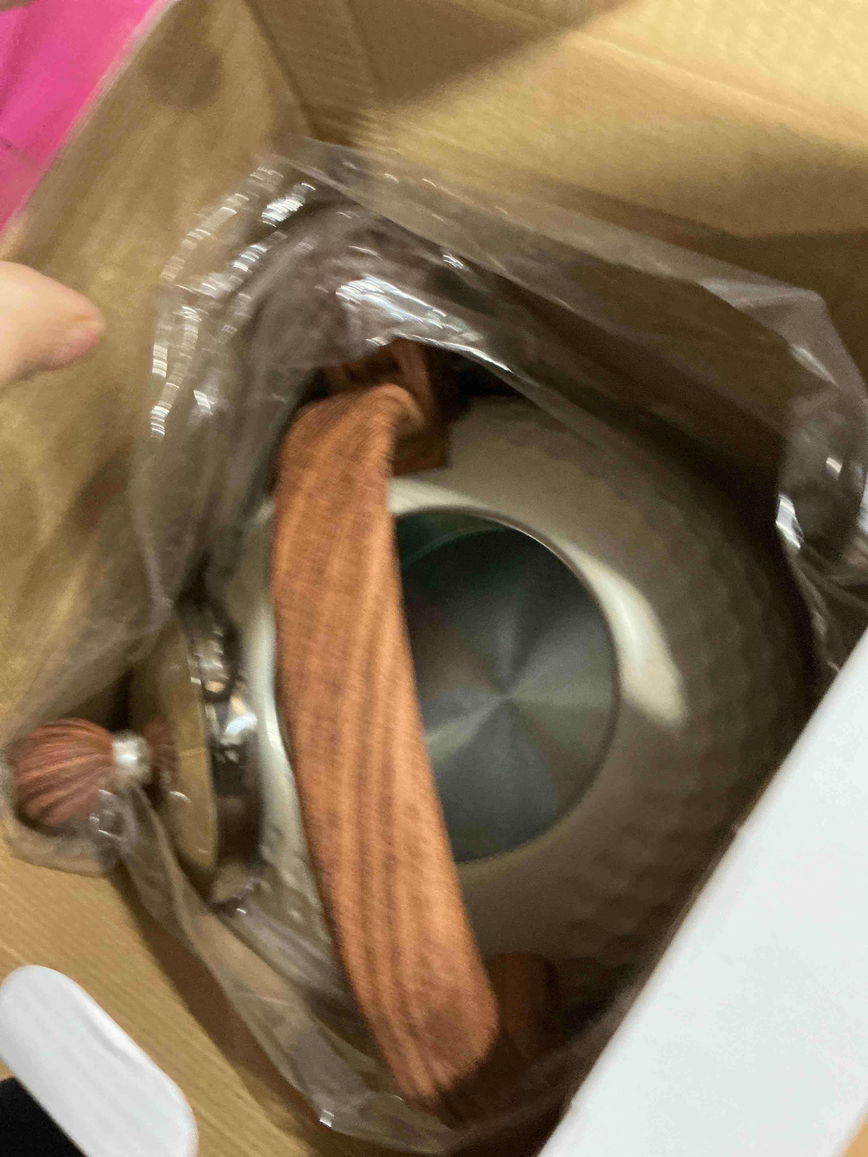 Condition photo showing Good Condition for Whistling Stainless Steel Tea Kettle with Wood Grain Anti Heat Handle, Cylindrical Wood Grain Stainless Steel Cover, 2.6 Quart/2.5 Liter, Beige