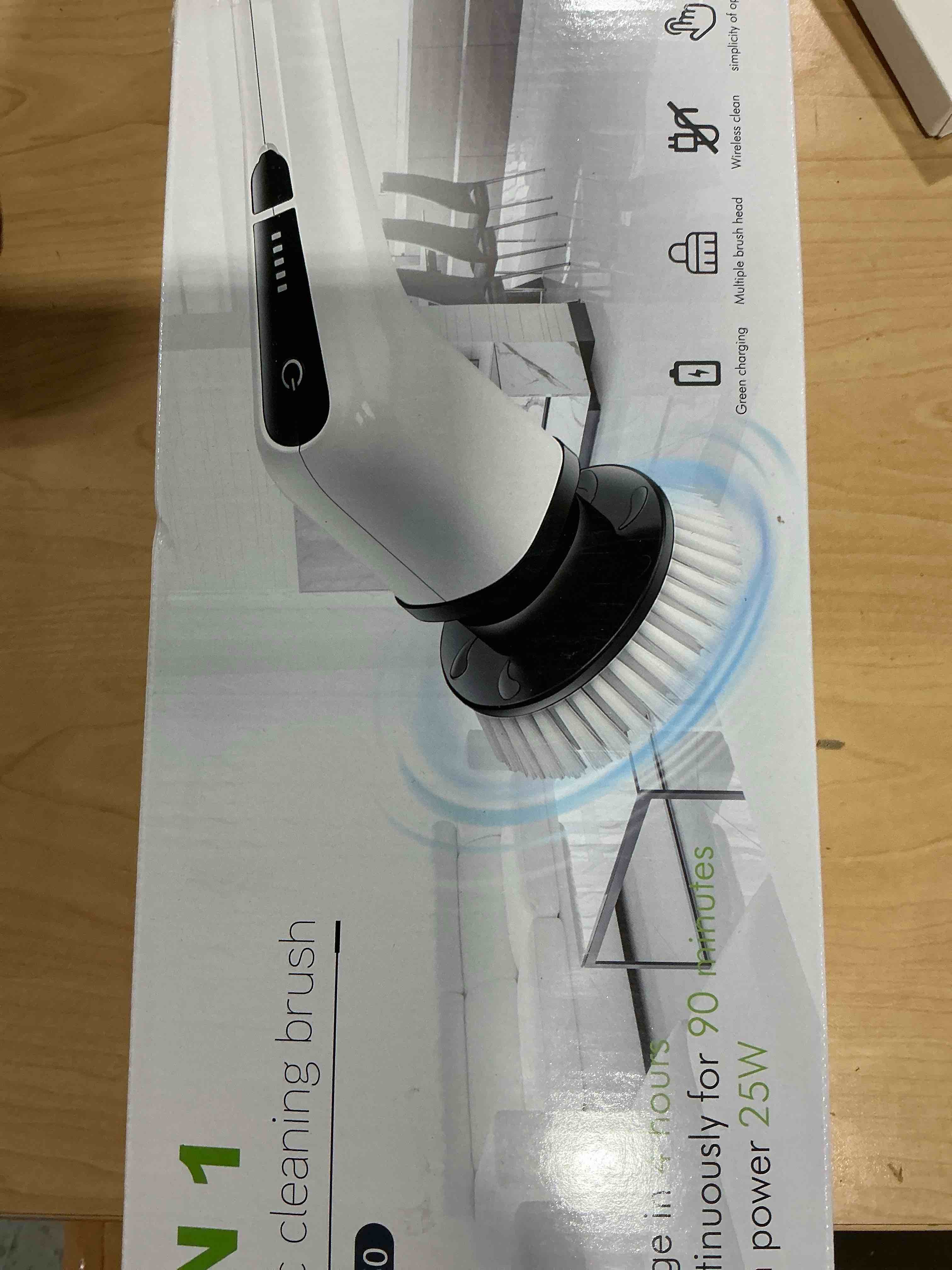 Condition photo showing Good Condition for Electric Spin Scrubber, Cordless Cleaning Brush Scrubber for Home, 8 Replaceable Brush Heads-90Mins Work Time, 3 Adjustable Size, 2 Speeds for Bathroom Shower Bathtub Glass Car