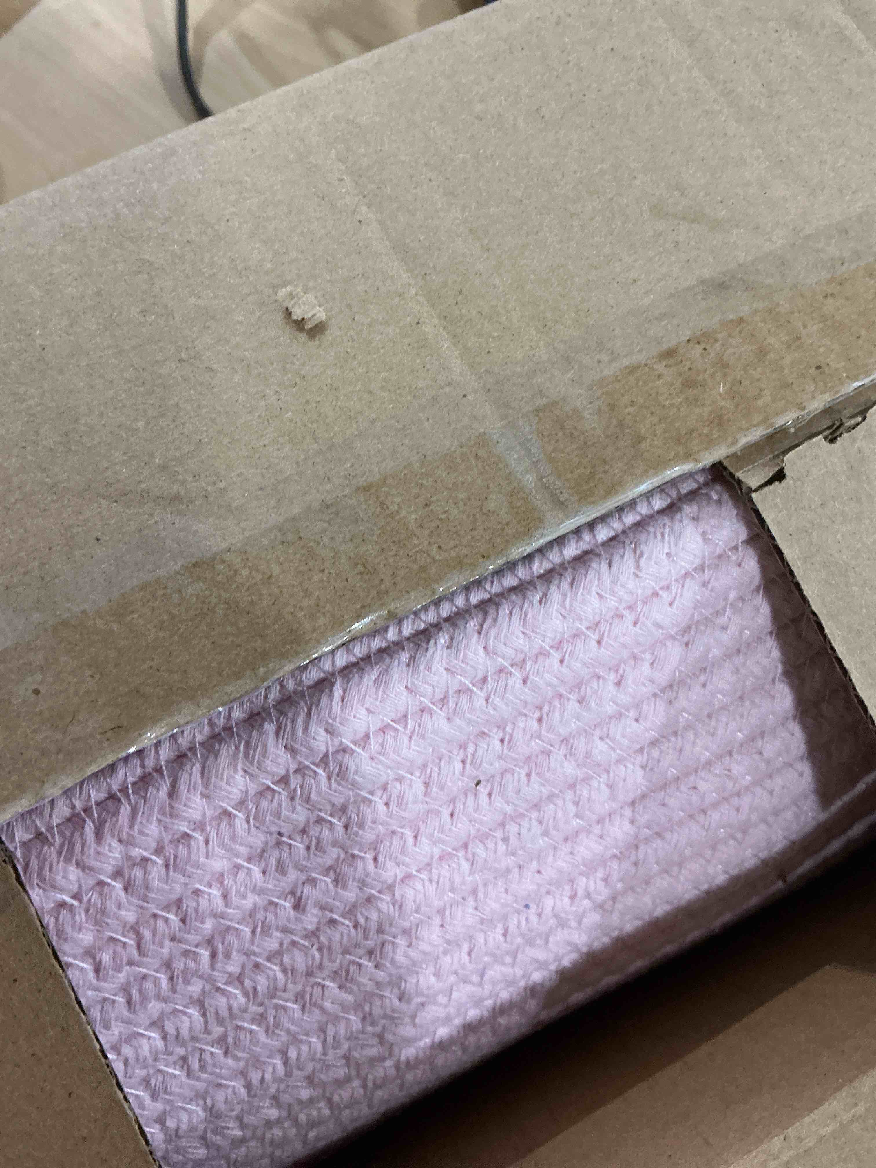 Condition photo showing New/Like New for Small Storage Baskets for Organizing | Closet Organizer Bins | Shelf Toy Basket | Woven Rope Baskets | Cube Decorative Box | Shallow Basket | 13x8.5x5.1” | 4 Packs Light Pink 4pcs-L13xW8.5xH5.1" Light Pink