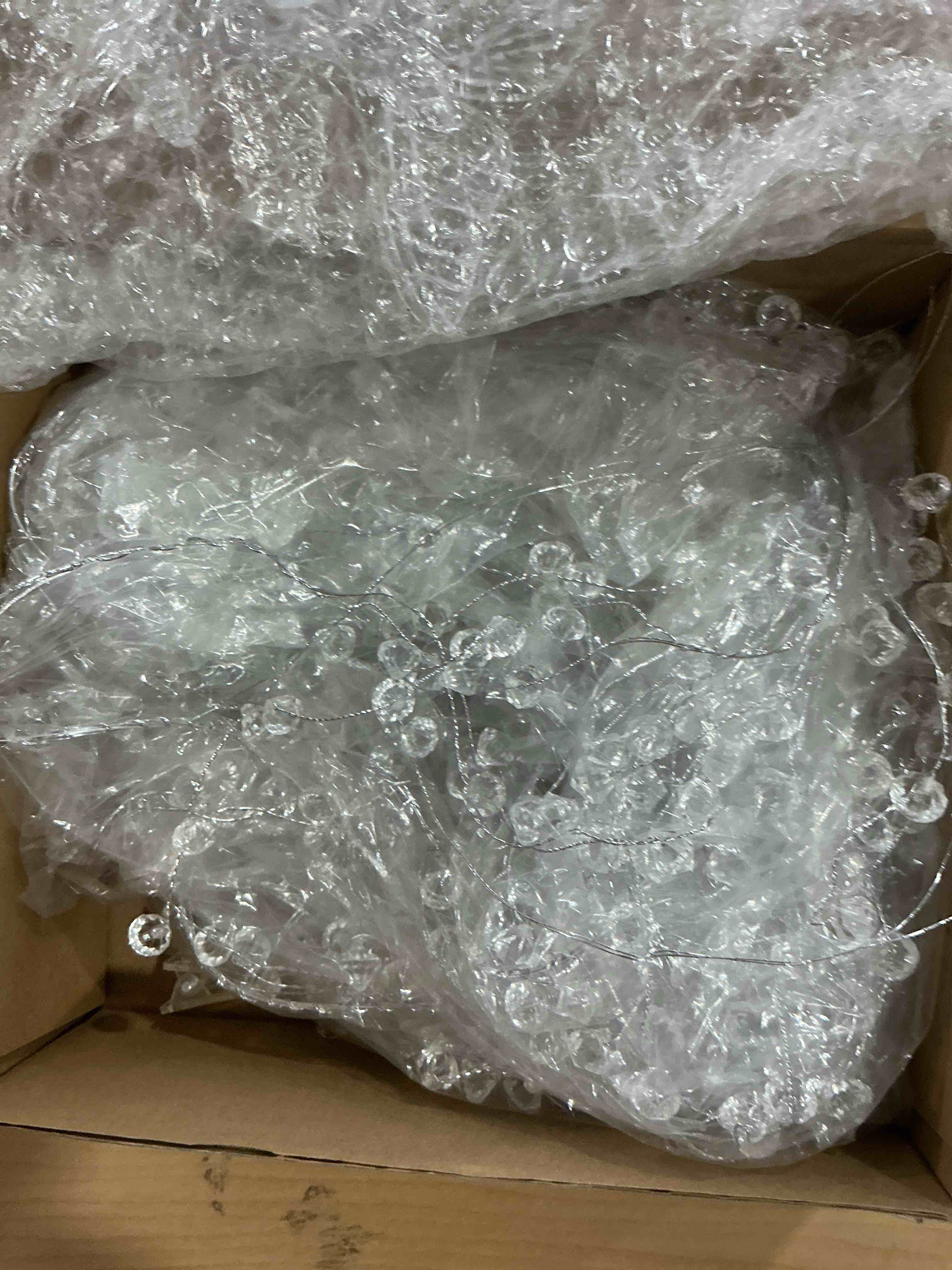 Condition photo showing As Is for Soulchen 20 ft Christmas Tree Ice Wire Clear Garland with 12 Pcs Butterflies, Bead Acrylic String Crystal Garland Strands for Xmas Tree Wedding Birthday Party Decoration