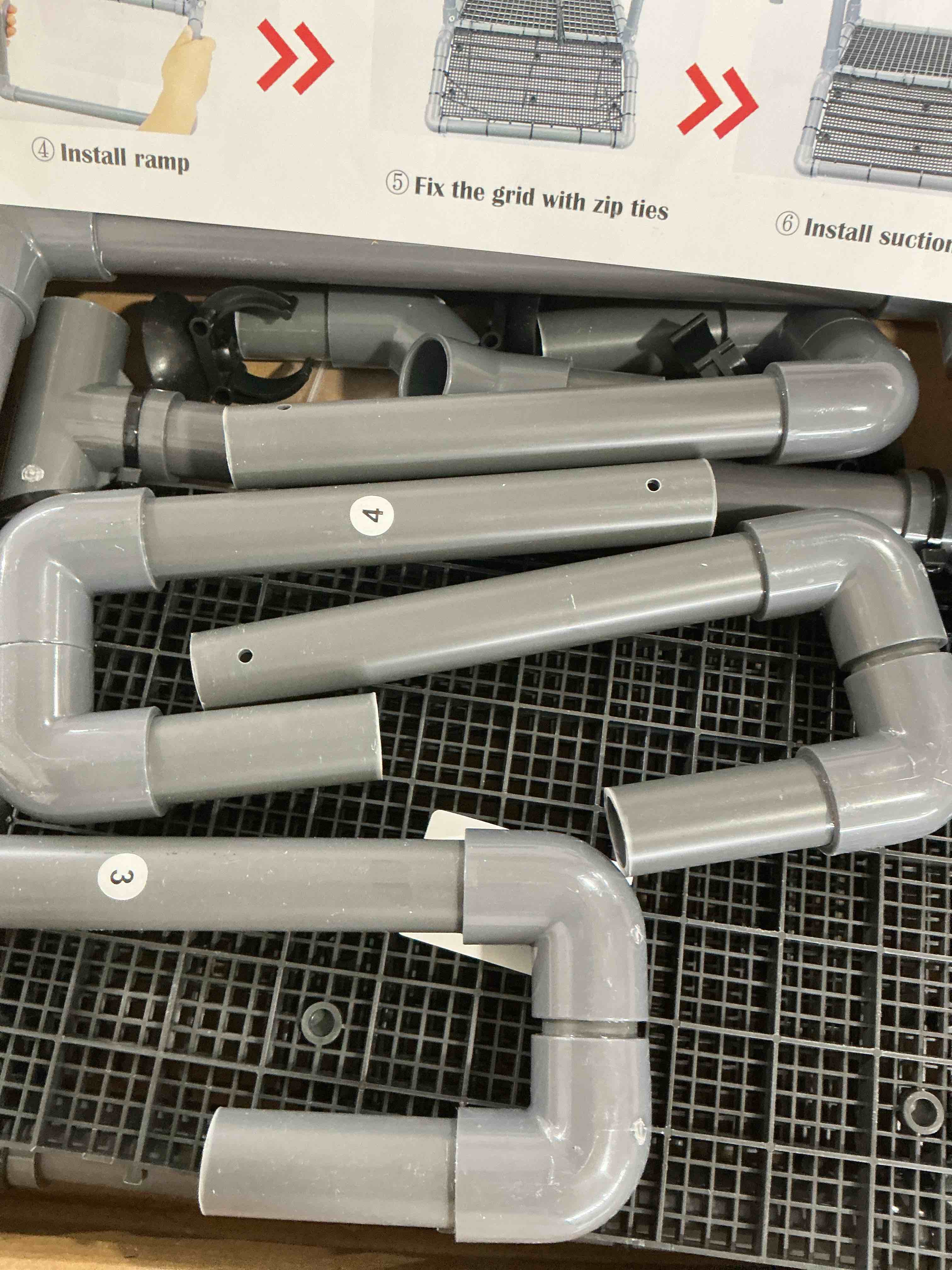 Condition photo showing As Is for Large Hanging Turtle Basking Platform, Aquatic Dock with Ramp for 20/25/29/55/40-Gallon Long Aquarium, 13-Inch Width, Turtle Tank Accessories(Grey and Black)