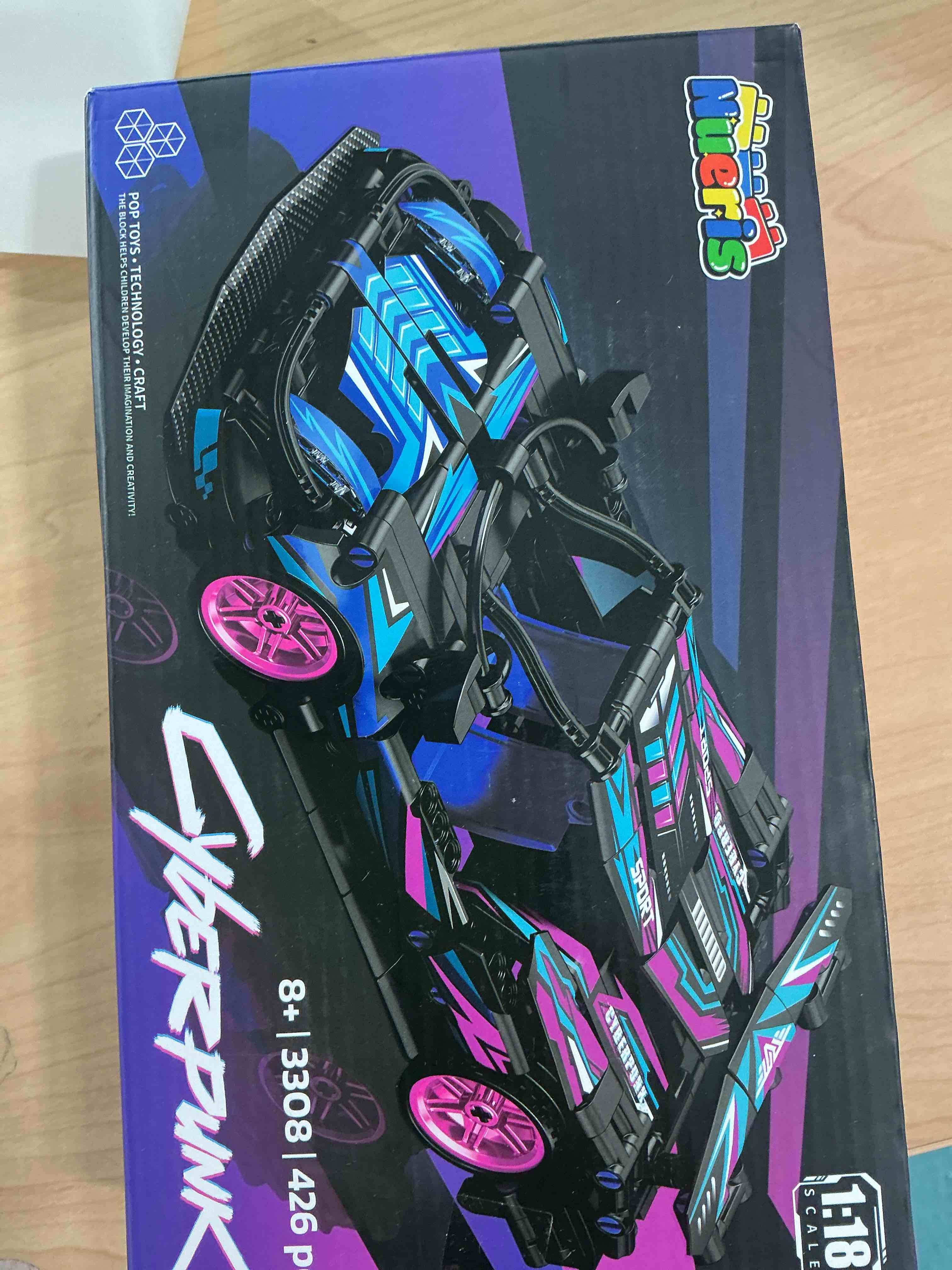 Condition photo showing New/Like New for 1:18 Technic Super Sports Cars Model Sets - 426 PCS Cyberpunk MOC Building Block Car Raceing Engineering Toys - Gift Idea for Adults Boys Girls for Play and Display Collection