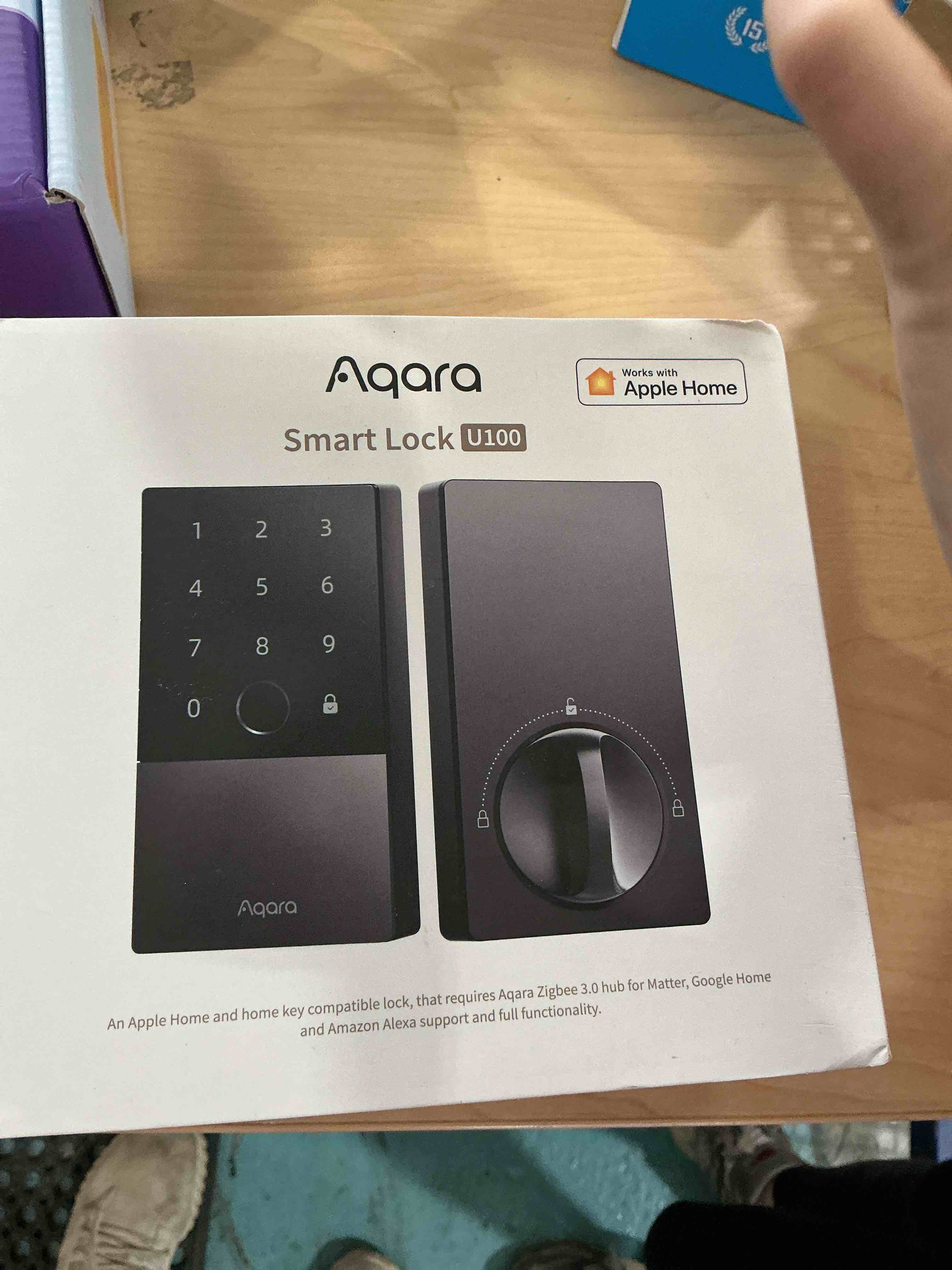 Condition photo showing New/Like New for Aqara Smart Lock U100, Fingerprint Keyless Entry Door Lock with Apple Home Key, Touchscreen Keypad, Bluetooth Electronic Deadbolt, IP65 Weatherproof, Supports Apple HomeKit, Alexa, Google, IFTTT, Gray