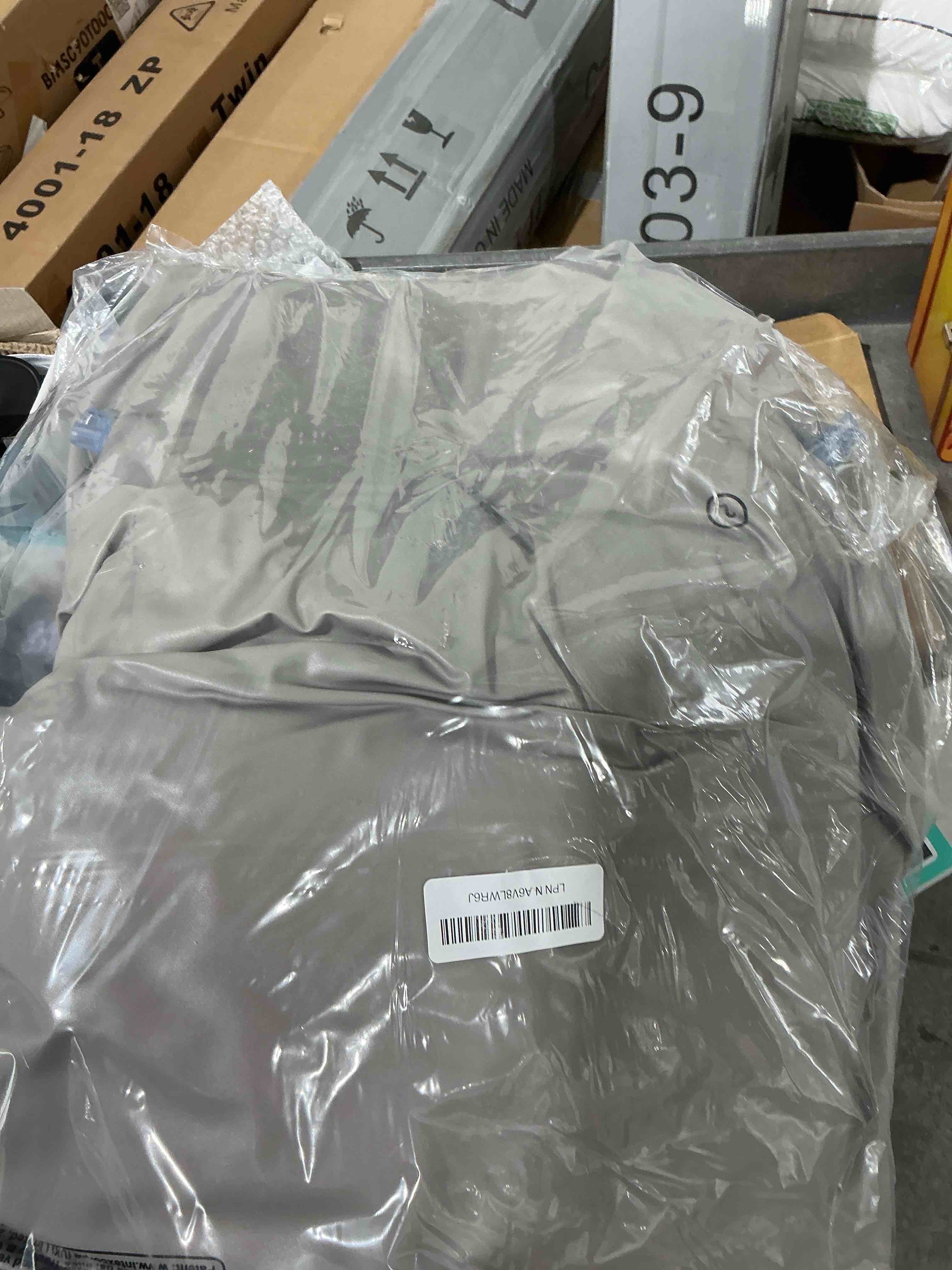 Condition photo showing New/Like New for Intex 68579EP Beanless Bag Inflatable Lounge Chair: Corduroy Textured Flocking – Durable Vinyl – Folds Compactly – 220lb Weight Capacity – 45" x 45" x 28" Grey