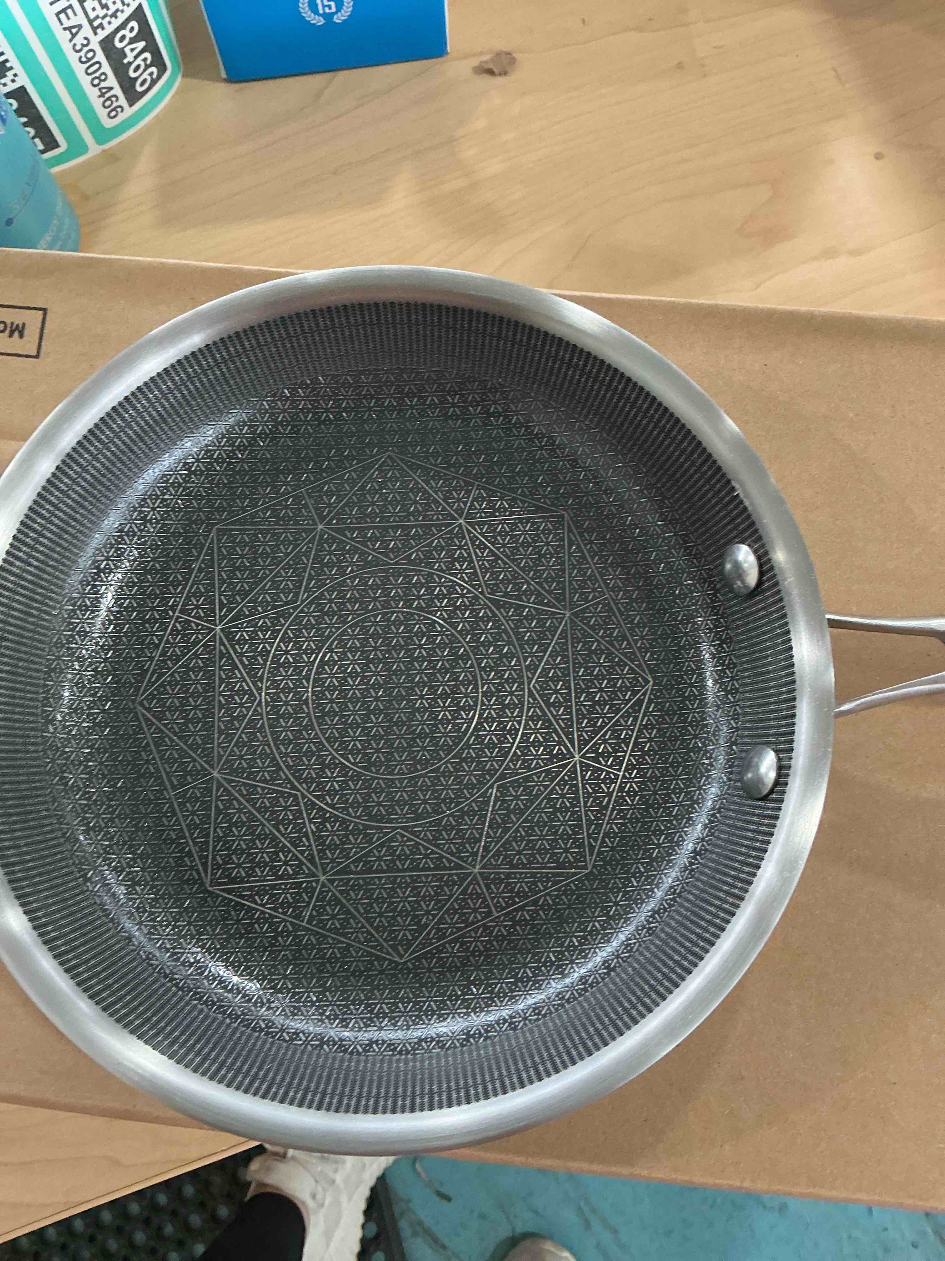 Condition photo showing New/Like New for COOKING KING 8-Inch Stainless Steel Pan, Hybrid Nonstick Frying Pan, Skillet, 3-Ply Clad Cookware, Even Heat Distribution, Dishwasher & Oven Safe, with Stay-Cool Handle, Induction Compatible Stainless Steel 8 Inch