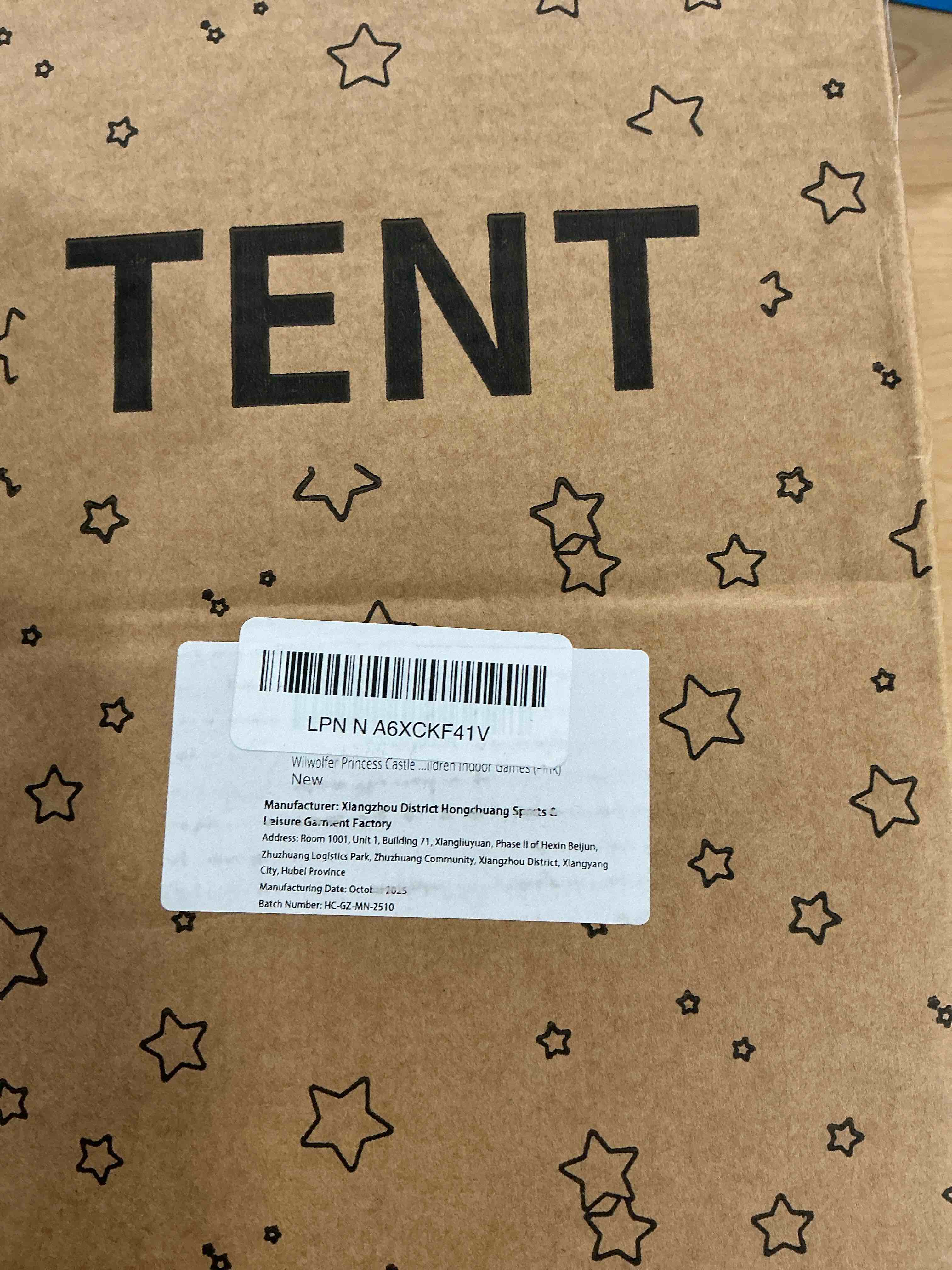 Condition photo showing New/Like New for wilwolfer Princess Castle Play Tent for Girls Large Kids Play Tents Hexagon Playhouse with Star Lights Toys for Children Indoor Games (Pink) Pink Tent