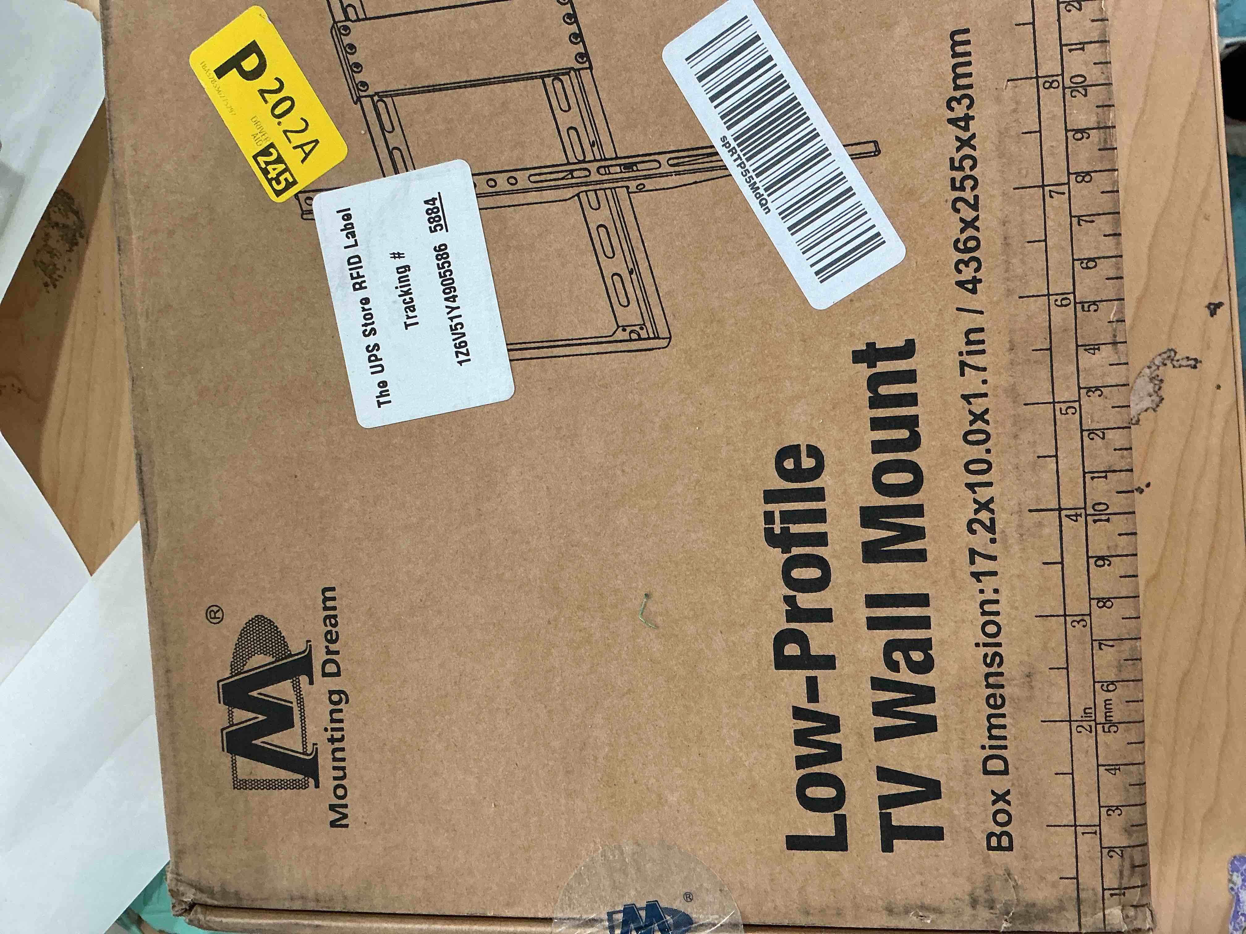 Condition photo showing New/Like New for Mounting Dream TV Mount Fixed for Most 42-84 Inch Flat Screen TVs, UL Listed TV Wall Mount Bracket up to VESA 600 x 400mm and 132 lbs - Fits 16"/18"/24" Studs - Low Profile and Space Saving MD2163-K For 42"-84" TV