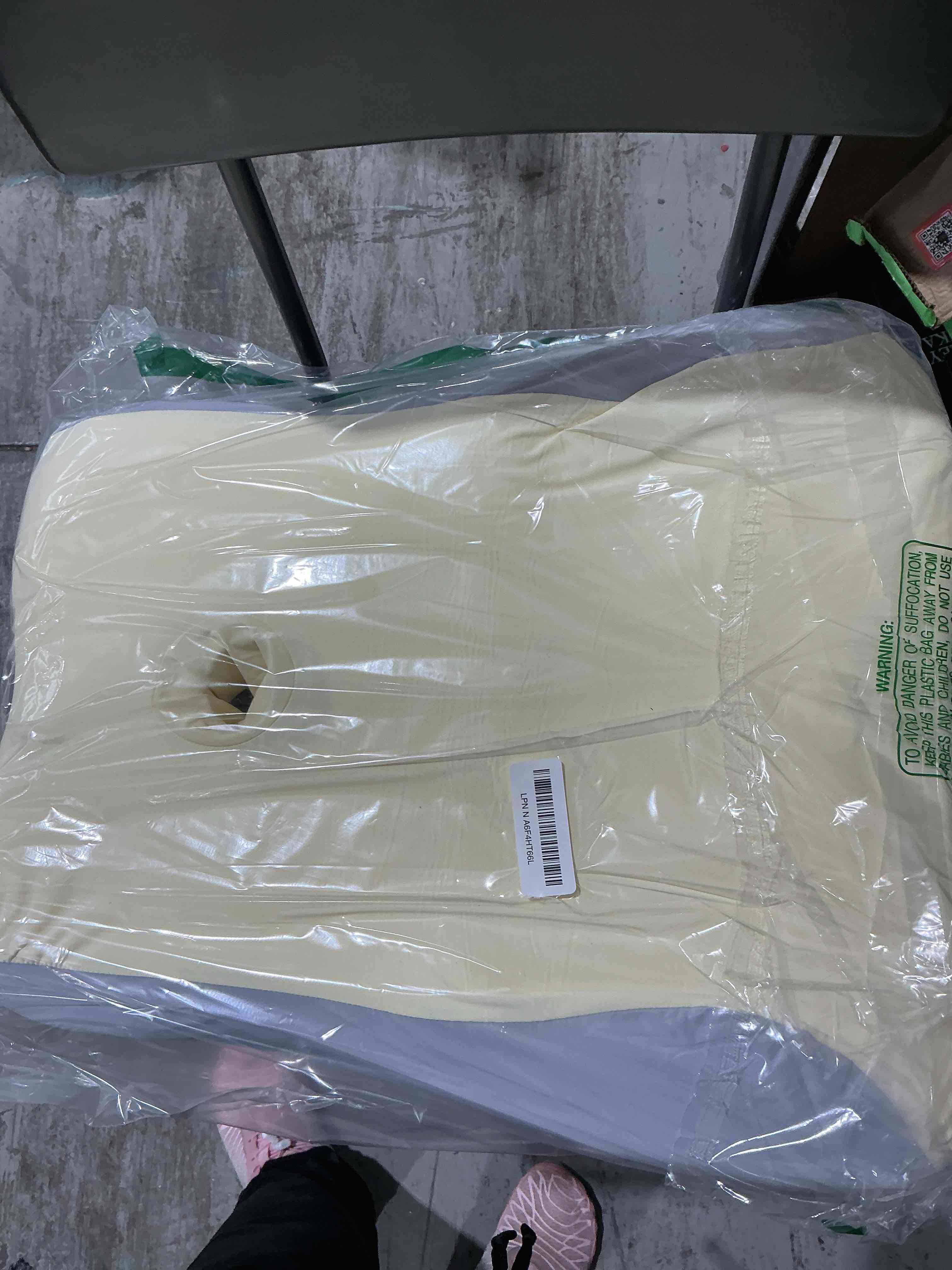 Condition photo showing New/Like New for Latex Comfort Pillow for Adults | Supportive Cushion for Pregnancy, Relaxation & Couples | All-Purpose Sleeping & Lounging Pillow with Washable Cover-Yellow