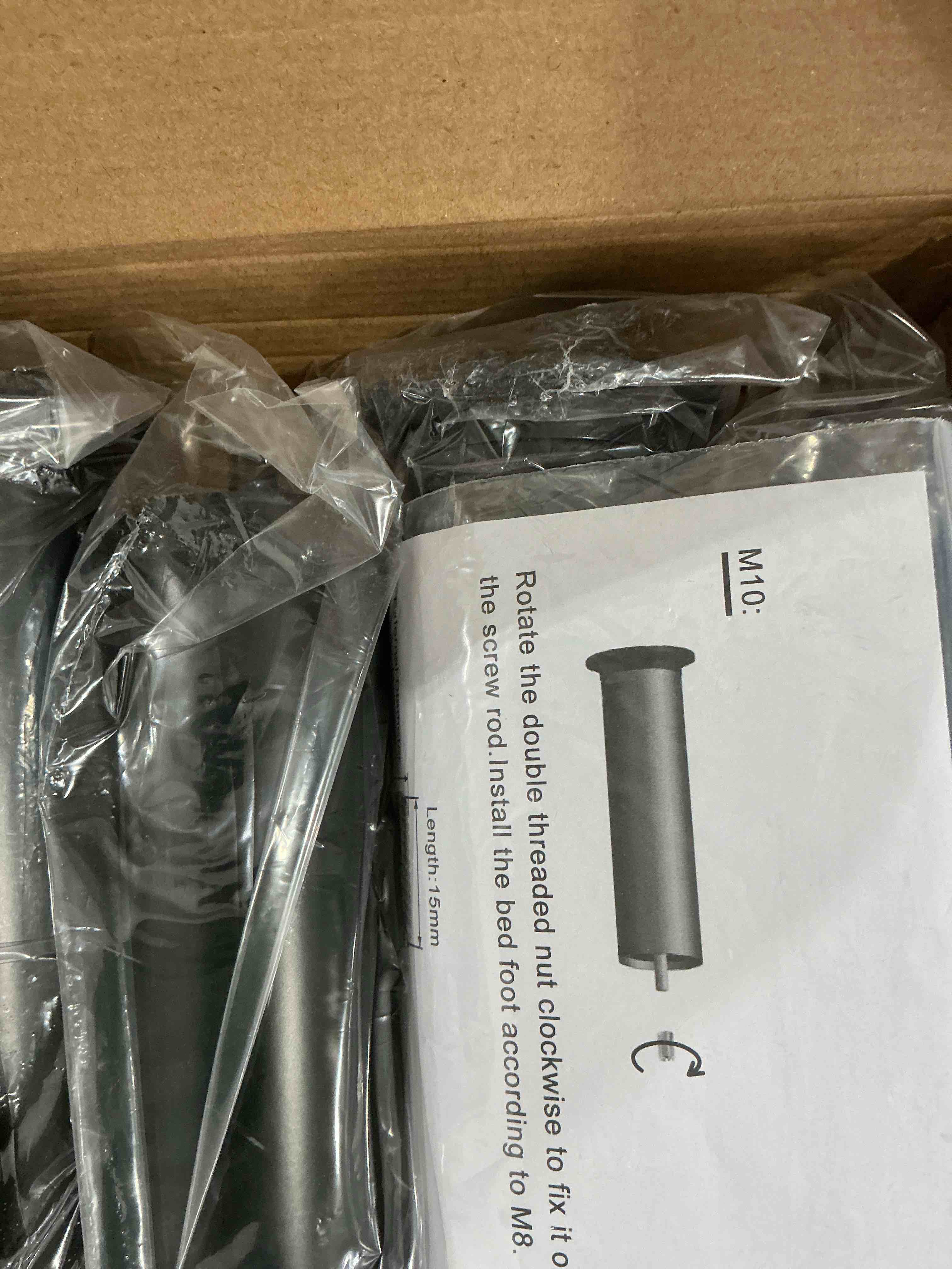 Condition photo showing New/Like New for Adjustable 8-12 inch Bed Legs Metal Replacement Heavy Duty Leg M8 M10 Thread 6Pcs Support Leg for Adjustable Bed Frame, Sofa, Cupboard, Desk 8''-12''(6Pcs)