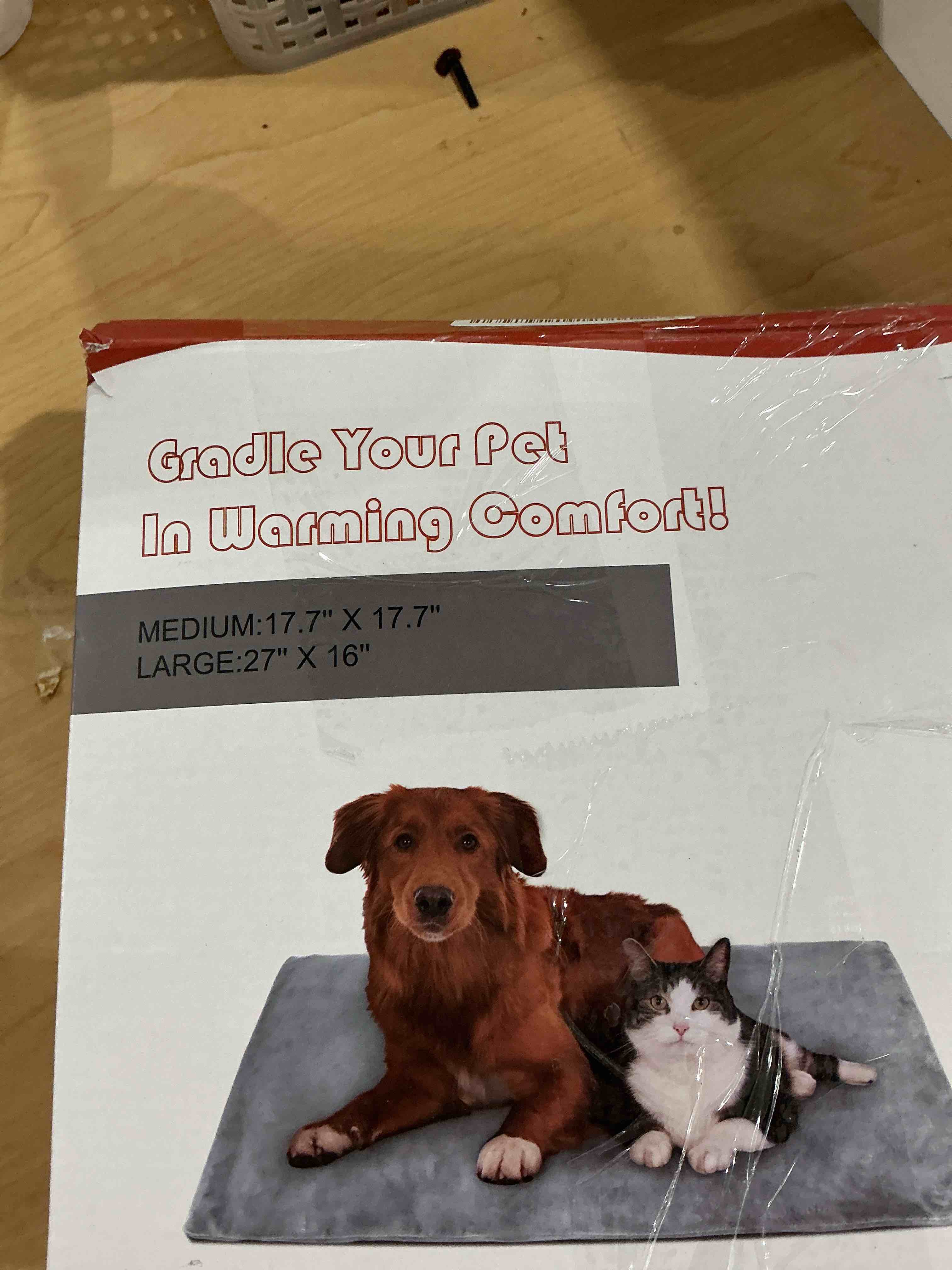 Condition photo showing Good Condition for Pet Heating Pad for Cats & Dogs Indoor Outdoor, Warming Cat Heating Pad with Chew Resistant Cord, Adjustable Temperature & Time, Heated Cat Bed Mat Waterproof for Cats Small Dogs, 17.7'' × 17.7'' Coffee 17.7'' × 17.7''