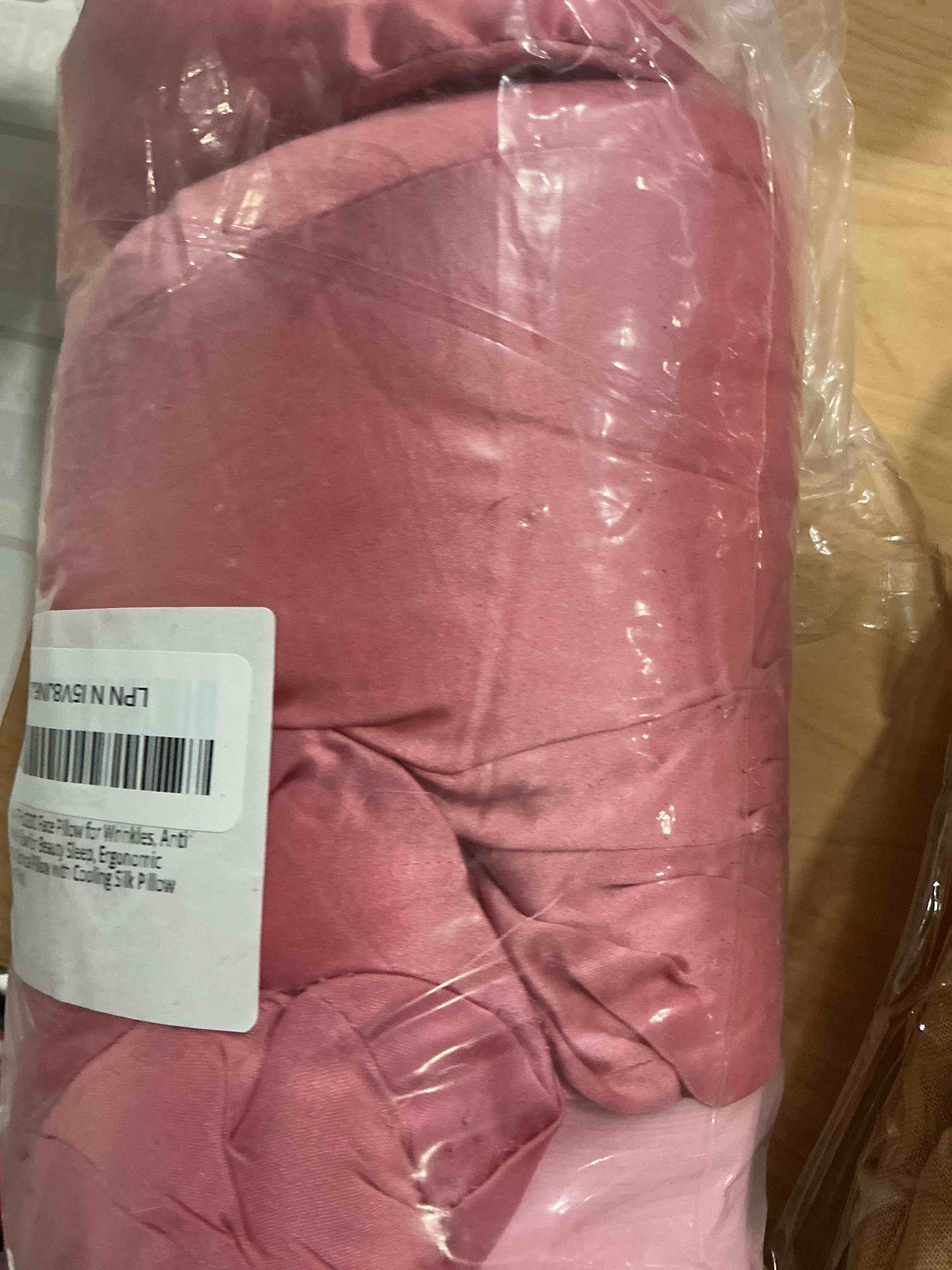 Condition photo showing Good Condition for Face Pillow for Wrinkles, Anti Wrinkle Pillow for Beauty Sleep, Ergonomic Beauty Cervical Pillow with Cooling Silk Pillow Covers(Pink)