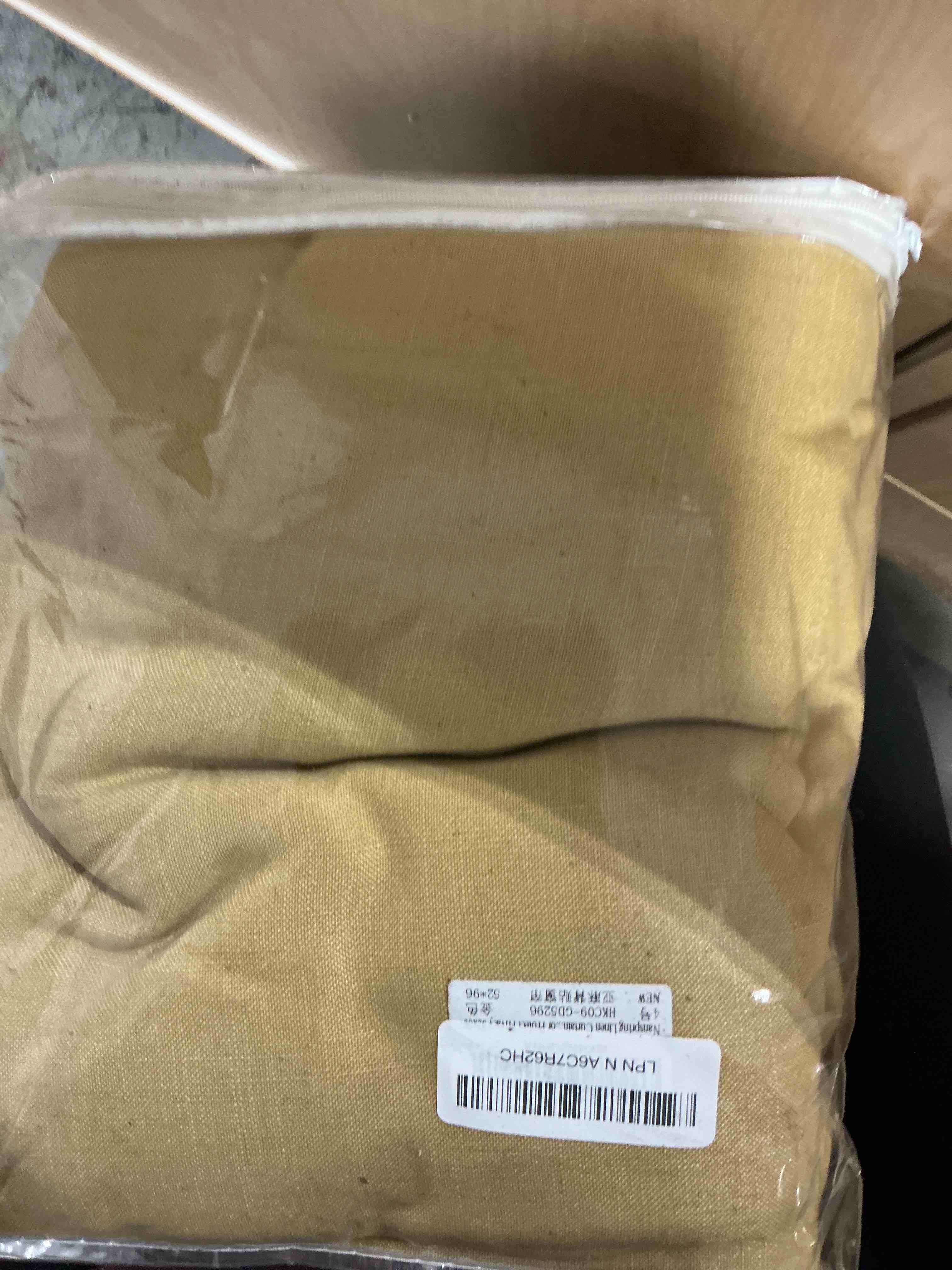 Condition photo showing Good Condition for Nanspring Gold Linen Curtains Semi Sheer Gold 96 Inches Long 2 Panels Set for Living Room Back Tab Rod Pocket Light Filtering Drape for Bedroom Modern Farmhouse Coastal Decor Protect Privacy 52x96 52"W x 96"L (Pack of 2) Gold