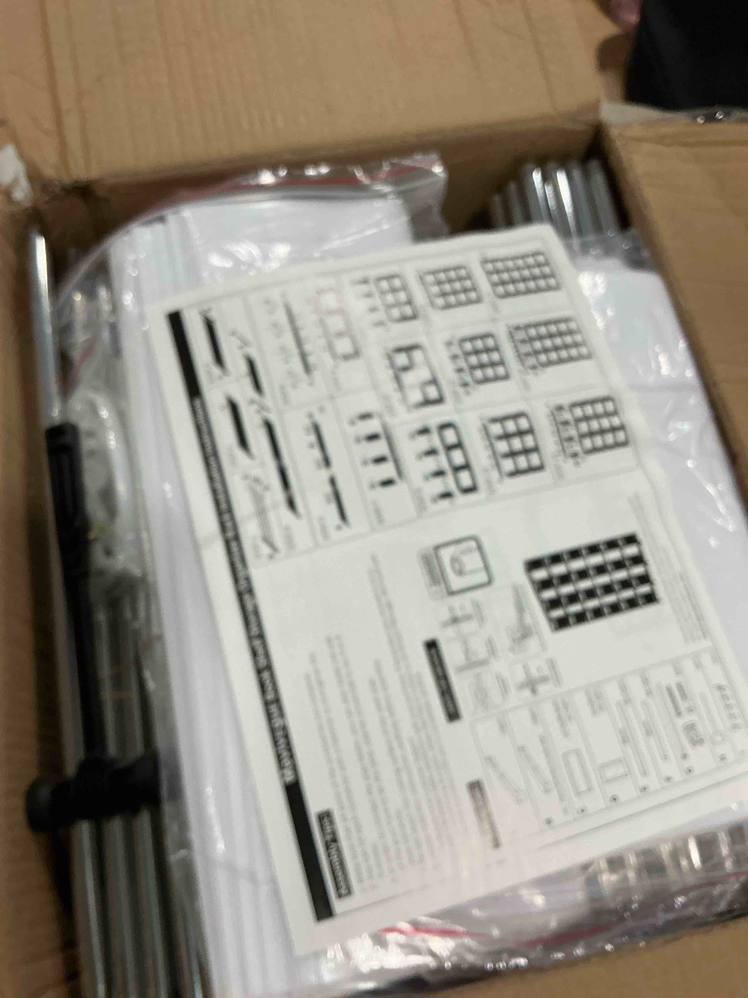 Condition photo showing Good Condition for Mavivegue Book Shelf, 18 Cube Storage Organizer, DIY Bookcase, Metal Cube Bookshelf, Tall Book case for Bedroom, Living Room, Office, Closet Storage Organizer, Black Cubicle Storage Rack-White White 18-Grid