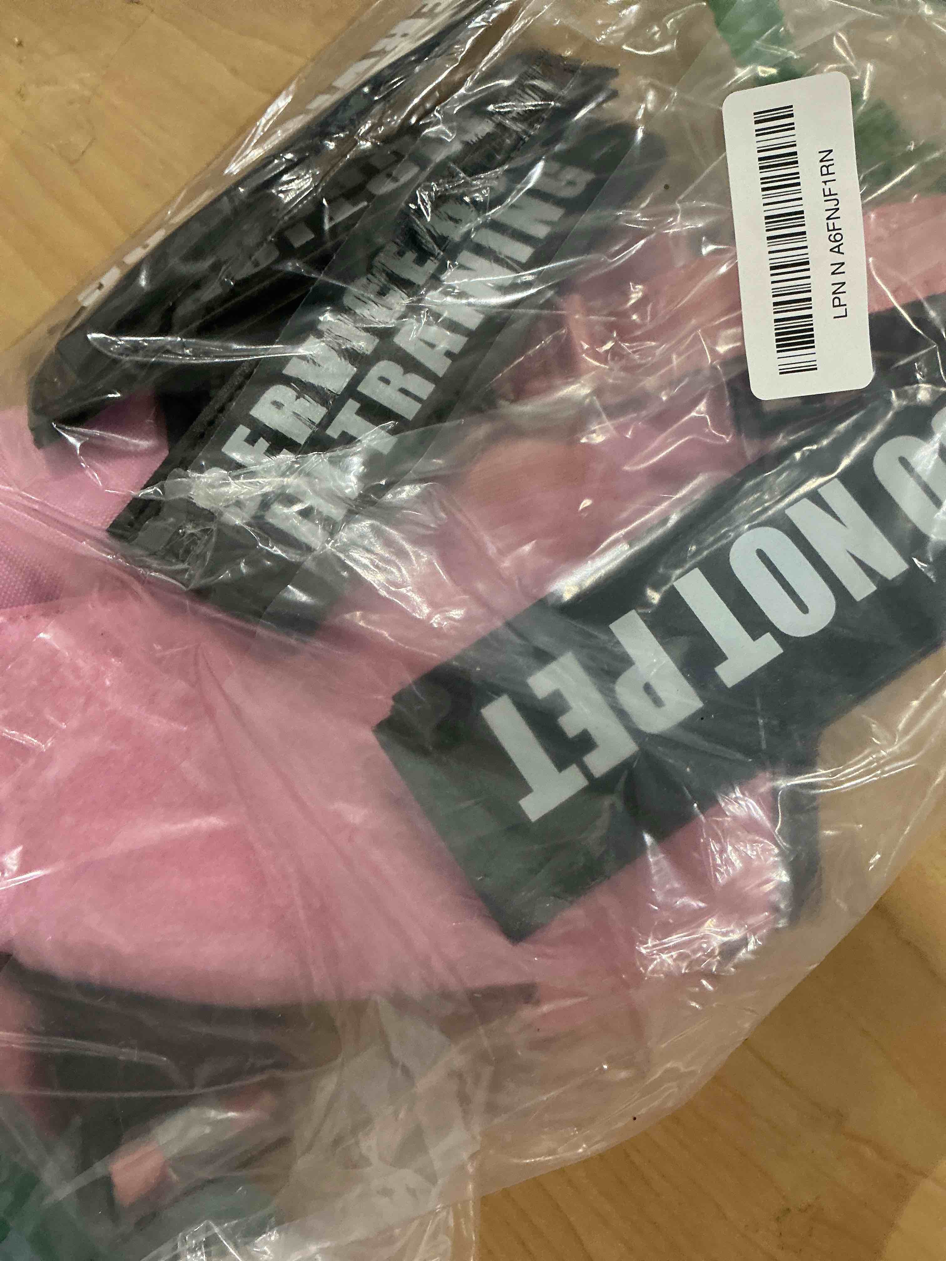 Condition photo showing Good Condition for Service Dog Vest Harness+ID Tag+10 Patches,Metal Serivce Dog Tag&Reflective Emotional Support Dog Vest with Handle for Large Dogs,Easy Put On/Off for Training/Walking/Everyday Pink L