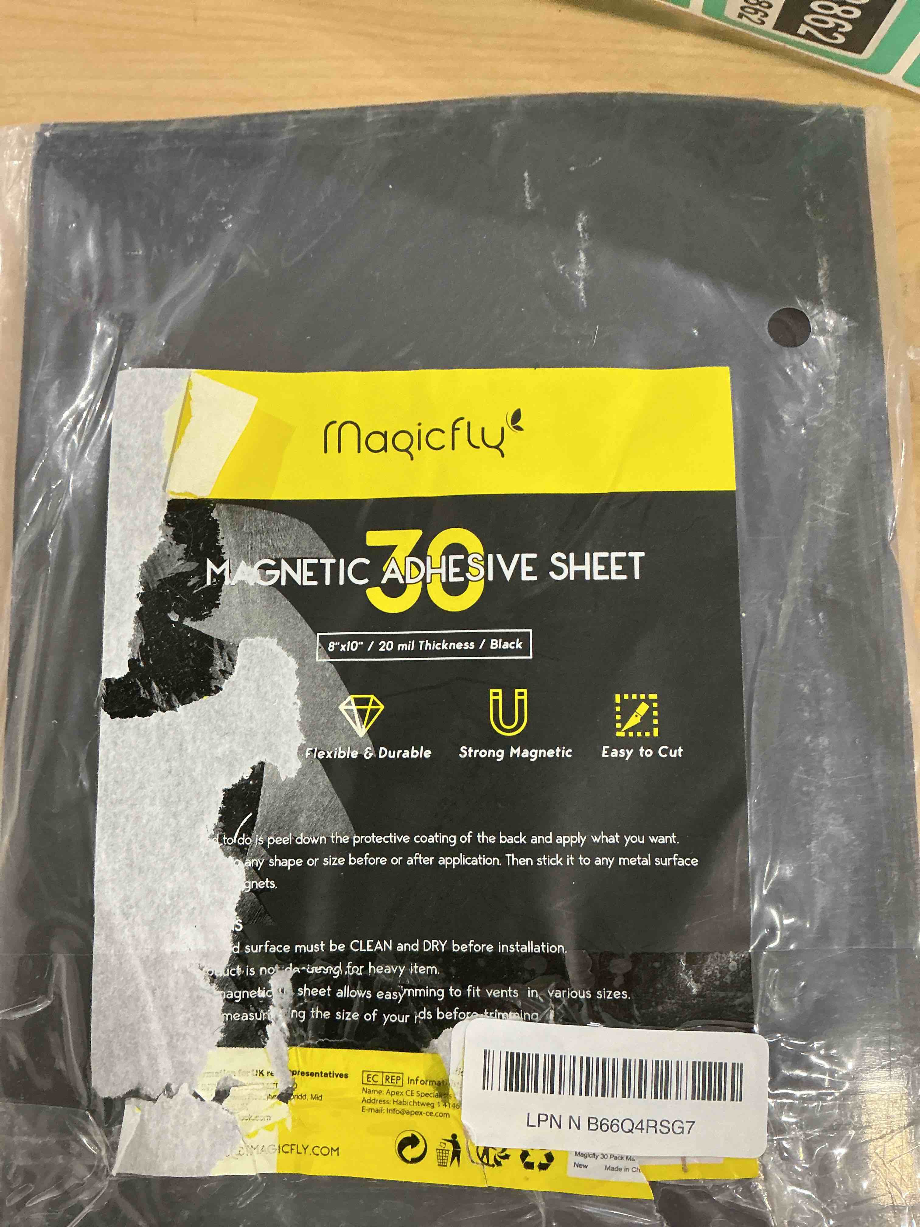 Condition photo showing New/Like New for Magicfly Adhesive Magnet Sheets 8 x 10 Inch, 30 Pack Flexible Magnetic Sheets with Adhesive Backing for Photos, Crafts and Die Storage, Easy Peel & Stick 8 x 10 (30 Pack)