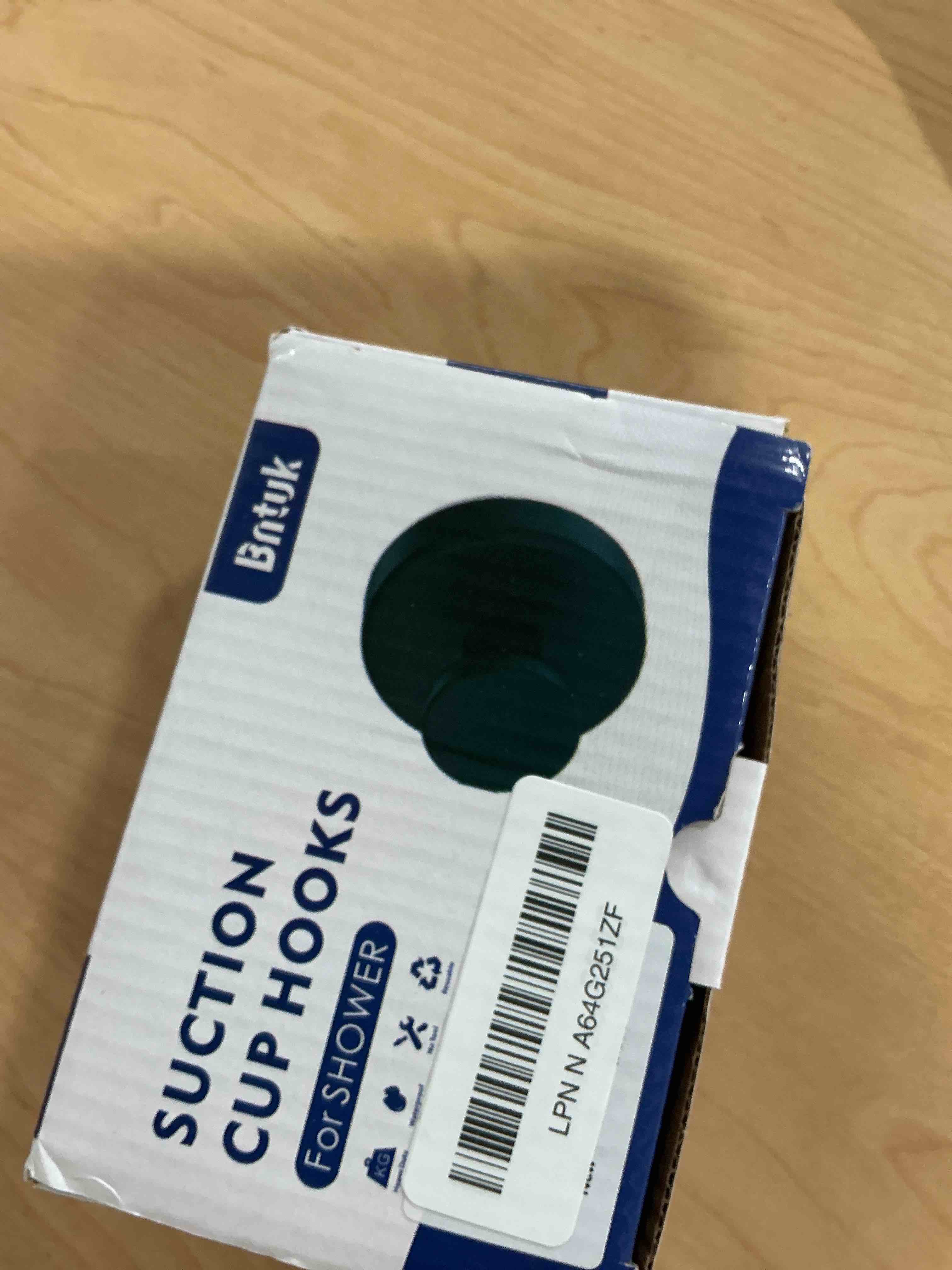 Condition photo showing Good Condition for Suction Cup Hooks for Shower, Removable Towel Hooks for Bathroom Window Glass Door Wall, Bath Robe Looafh Hook for Hanging - 4 Pack, Black Black 4 Pack