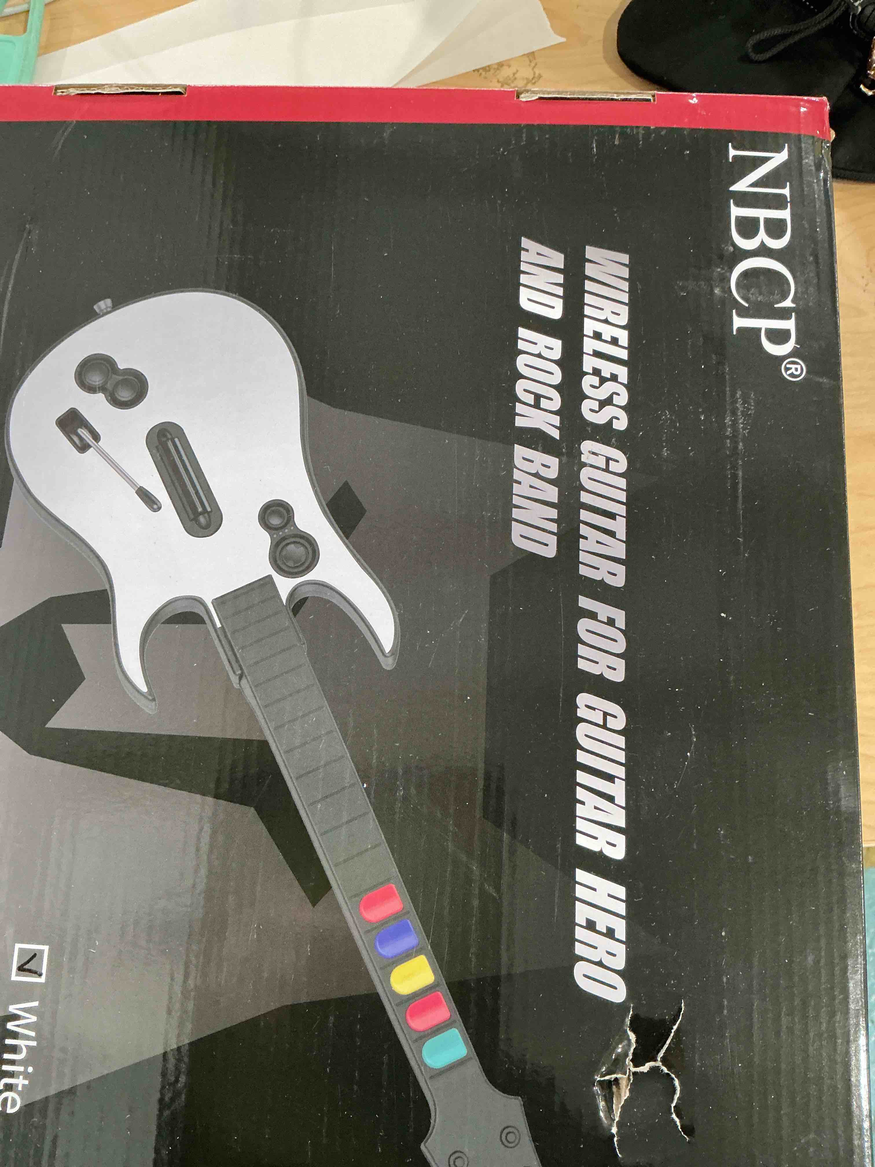 Condition photo showing Good Condition for NBCP Wireless Guitar Controller for Xbox Series X|S/Xbox One/PC – White Game Guitar for Rock Band 4 & Fortnite Festival with Strap, 2.4G USB Dongle White for Xbox /PC