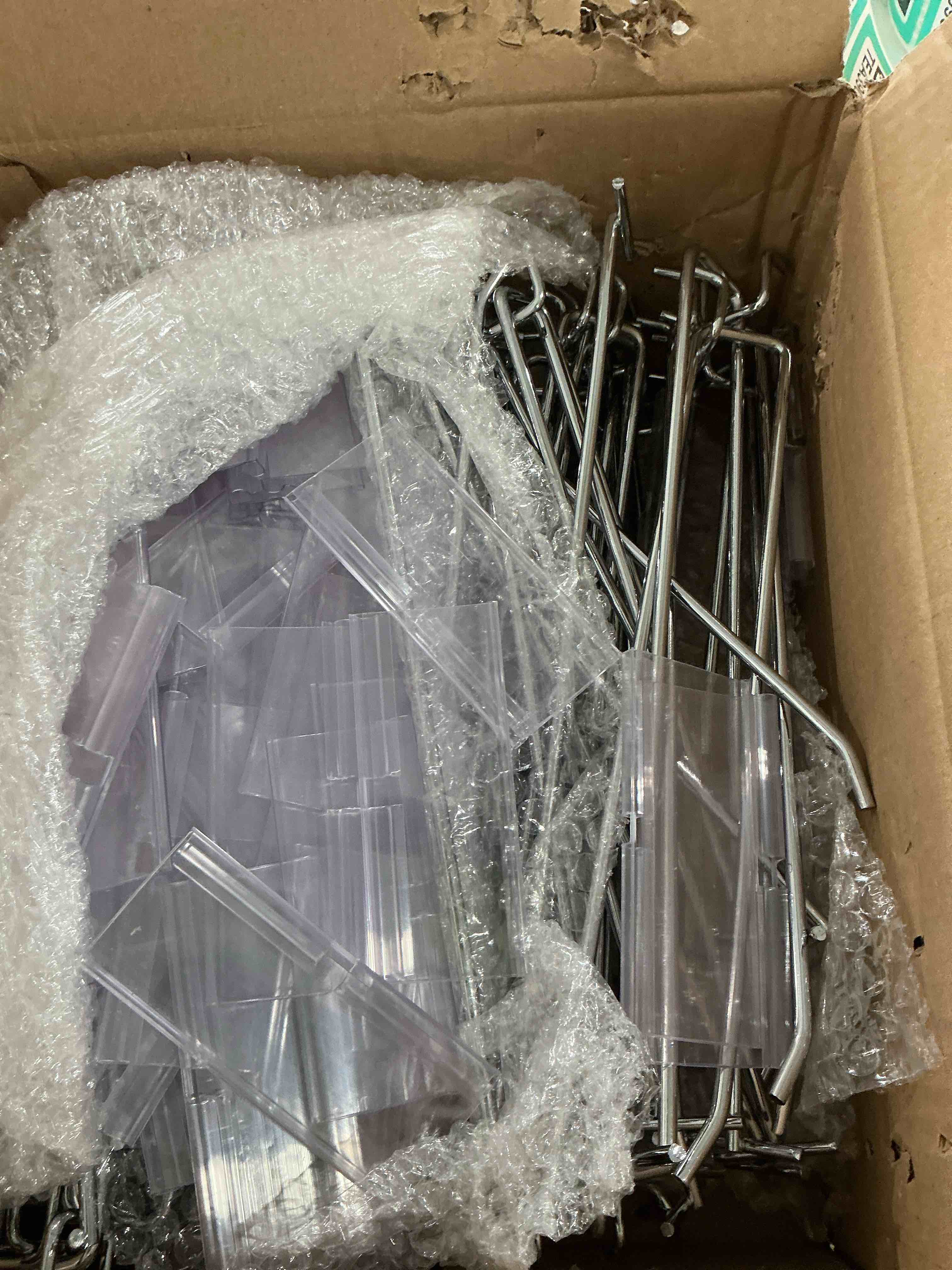 Condition photo showing New/Like New for Thyle 50 Pcs Metal Scan Hook with Label Holder for 1/8" to 1/4" Pegboard, Peg Board Hooks with Price Tag, Pegboard Wall Accessories, Metal Hooks for Home Garage Retail Display Supplies (11 Inch) 50 11 Inch