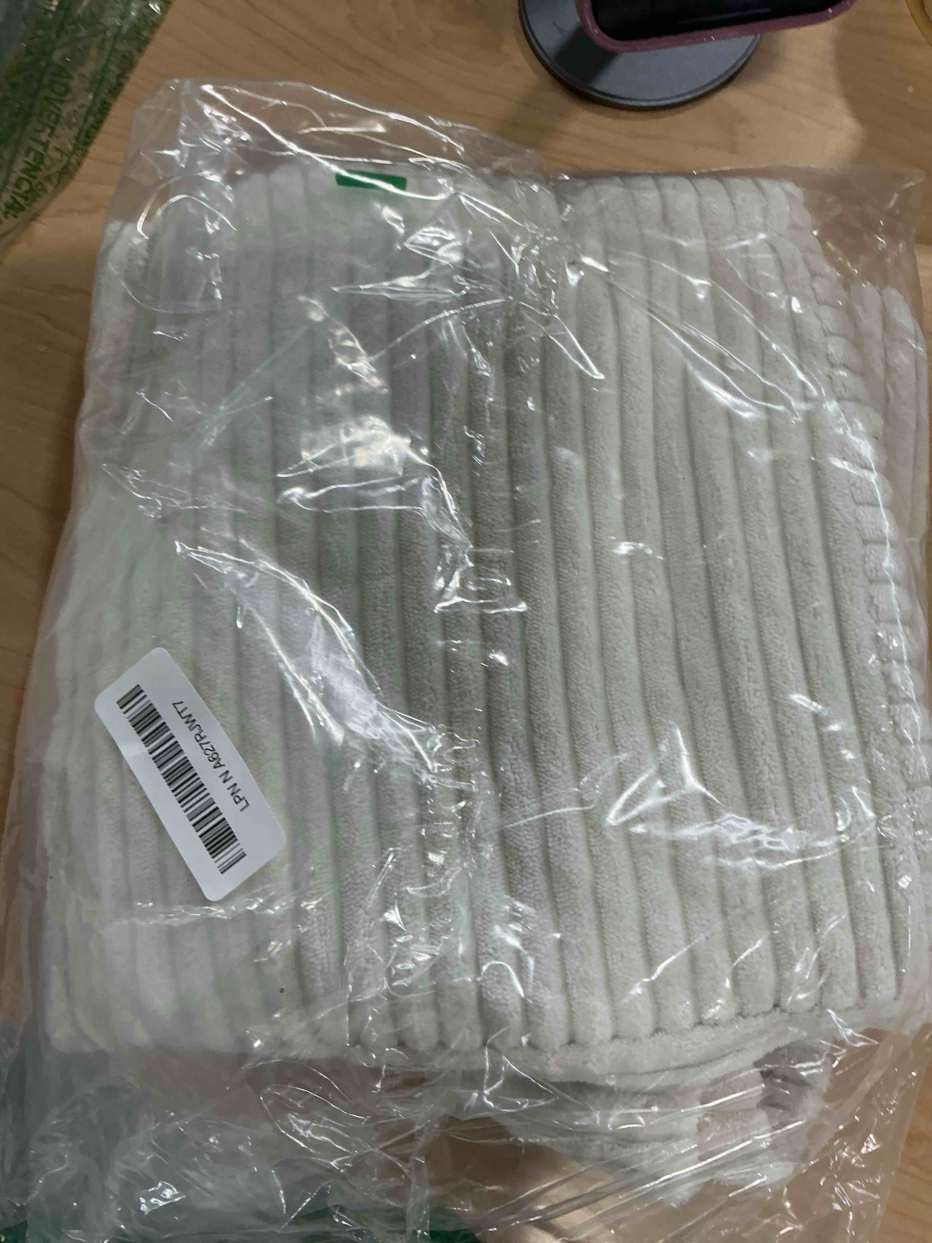 Condition photo showing Good Condition for MIULEE Decorative Throw Pillow Covers for Couch Bed Livingroom 18x18 Inch Set of 2 Beige Boho Accent Throw Pllows Broadside Striped Patchwork Soft Corduroy Pillowcases 18" x 18" (Pack of 2) Beige