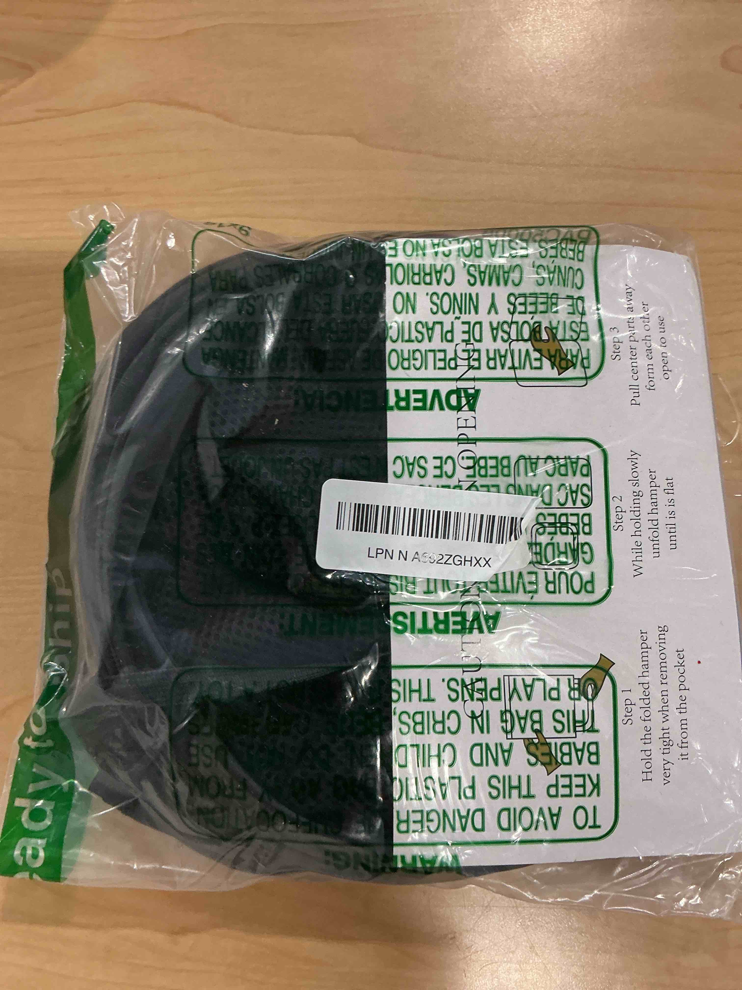 Condition photo showing Good Condition for Handy Laundry Collapsible Mesh Pop Up Hamper with Wide Opening and Side Pocket - Breathable, Sturdy, Foldable, and Space-Saving Design for Clothes and Storage (Black)