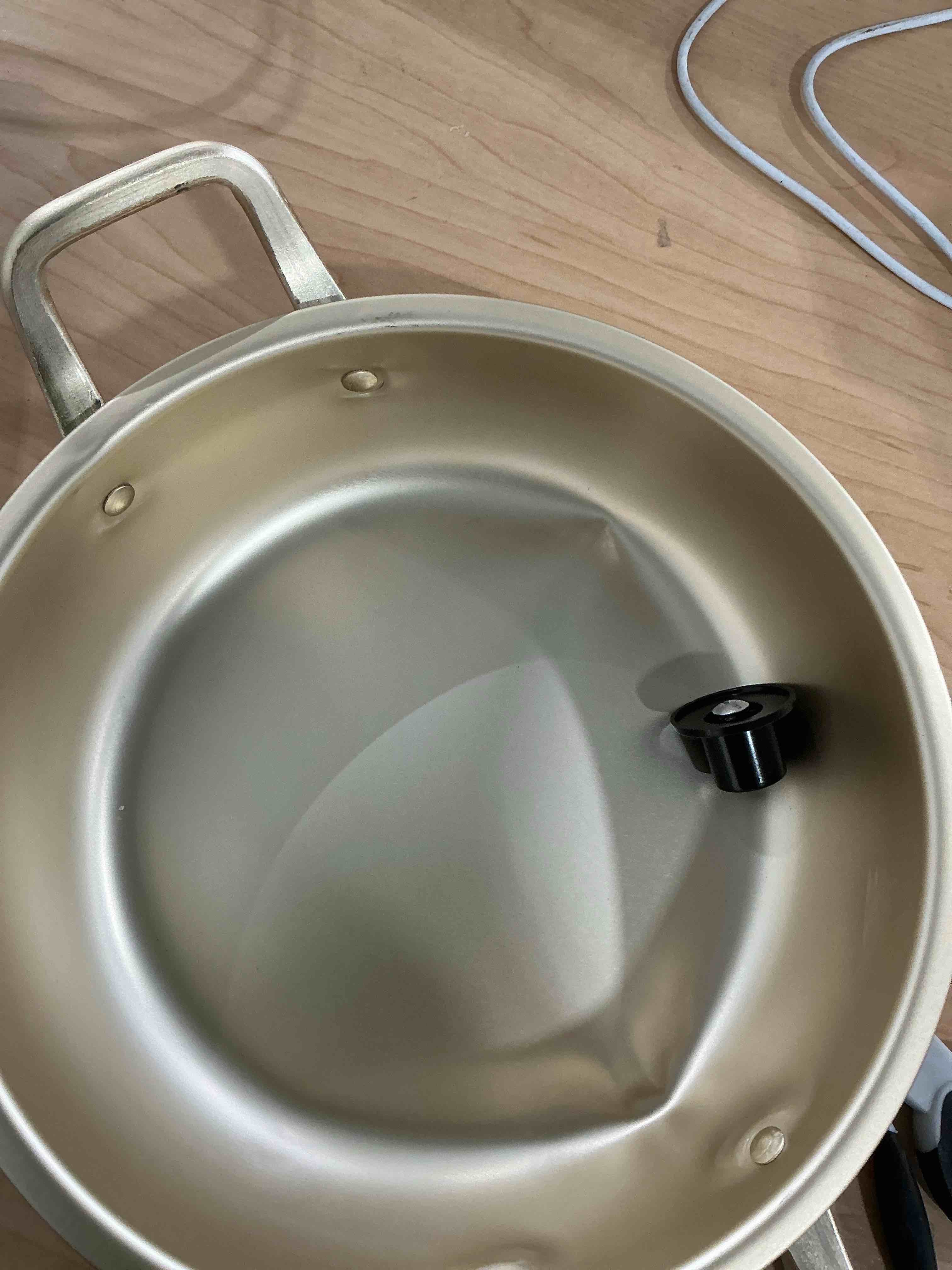 Condition photo showing As Is for has 2 dense Korean Ramen Cooking Pot Lightweight Aluminum Instant Noodles Pot Lid Double Handle Design for Camping Hiking and Picnics Fast Heating Cookware