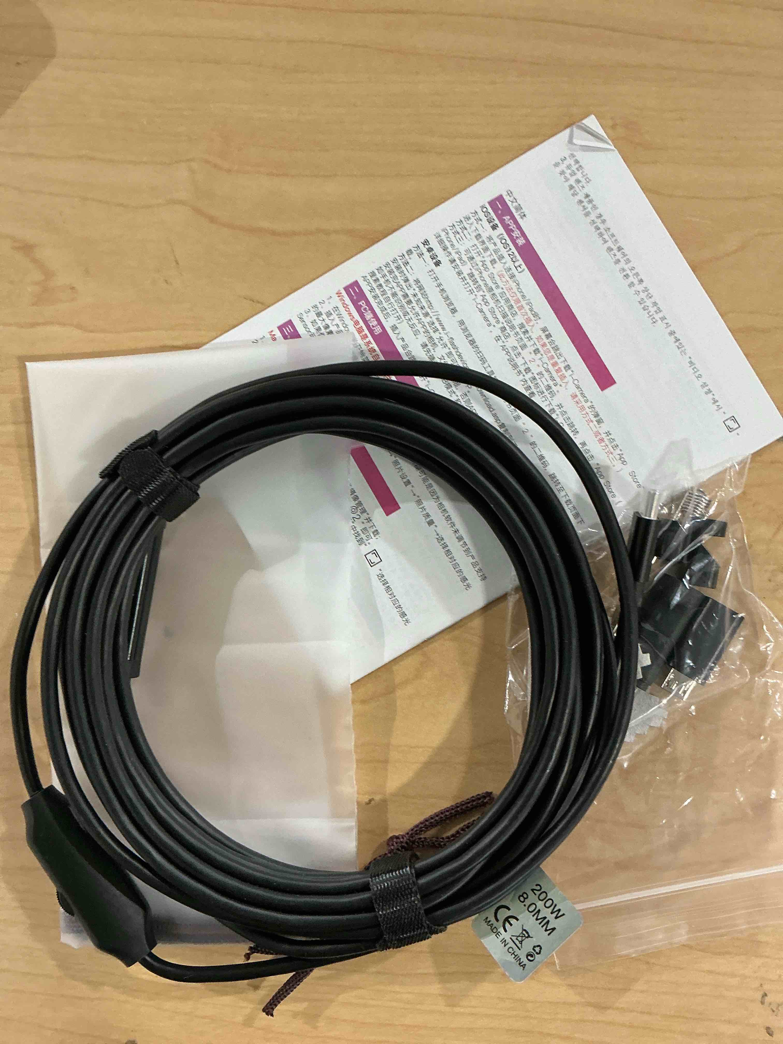 Condition photo showing New/Like New for Endoscope Camera with Light, 1920P HD Borescope, 8 Adjustable LED Light, IP67 Waterproof 16.4ft Snake Camera, Semi-Rigid Cable Inspection for Android, iOS Single camera