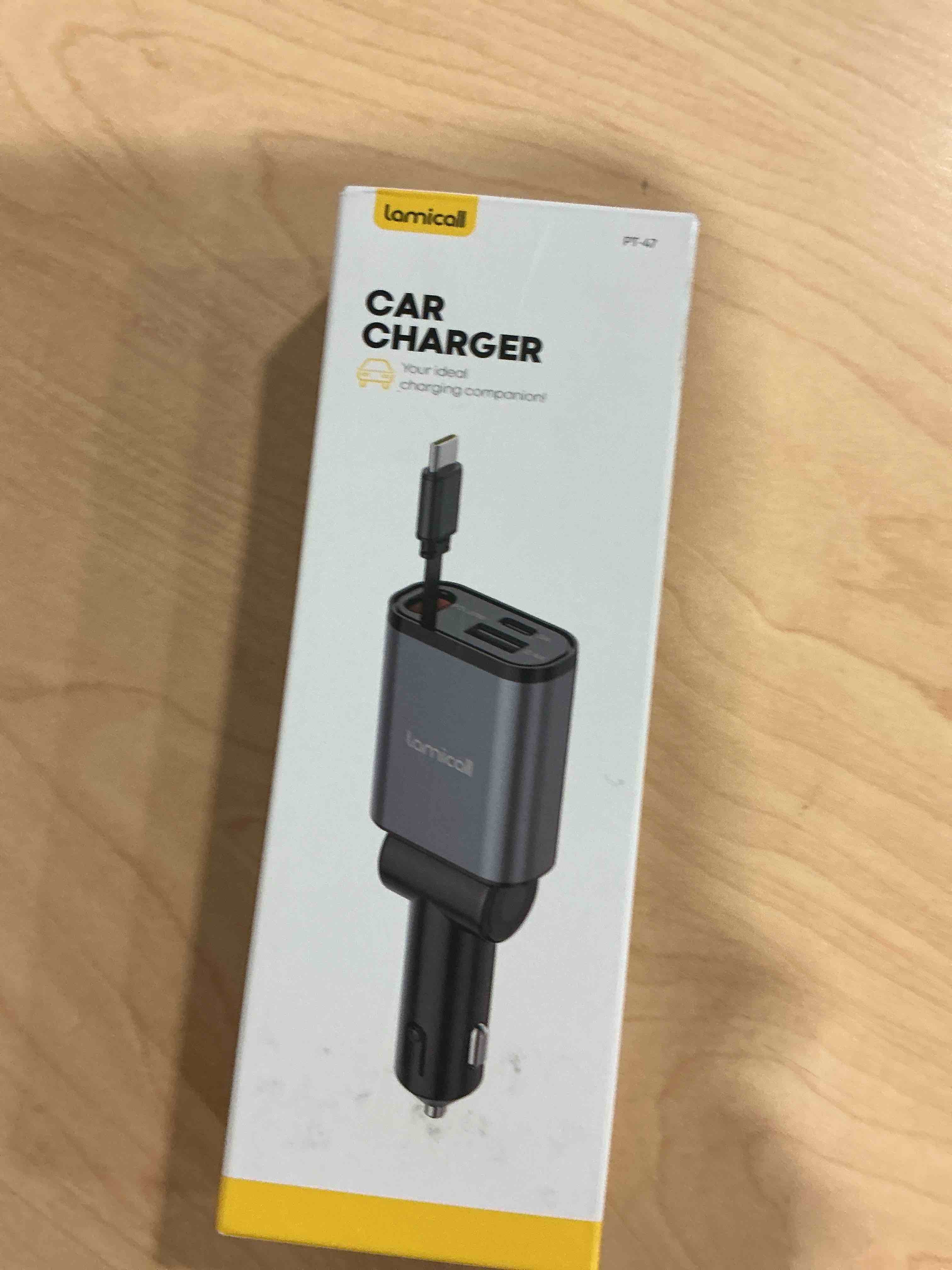 Condition photo showing New/Like New for Lamicall Car Charger USB C Compatible with iPhone 17 16 15 Fast Charging [Ultra-Compact, 60% Less Space] 57w Type C Retractable Car Charger Fit Samsung Galaxy S25 S24 Ultra Valentines Day Gift Grey
