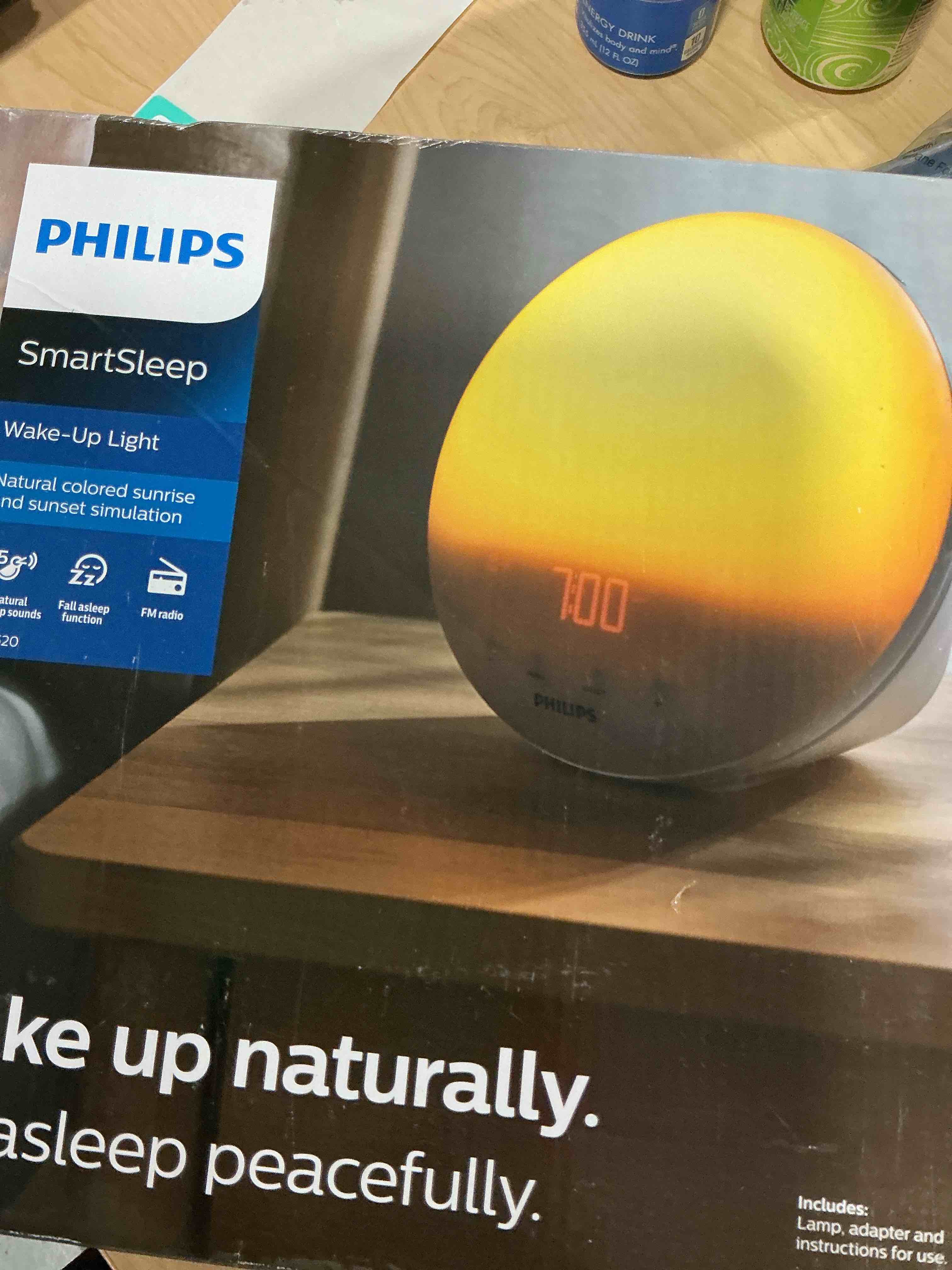 Condition photo showing Good Condition for Philips SmartSleep Wake-up Light, Colored Sunrise and Sunset Simulation, 5 Natural Sounds, FM Radio & Reading Lamp, Tap Snooze, HF3520/60 1 Count (Pack of 1)