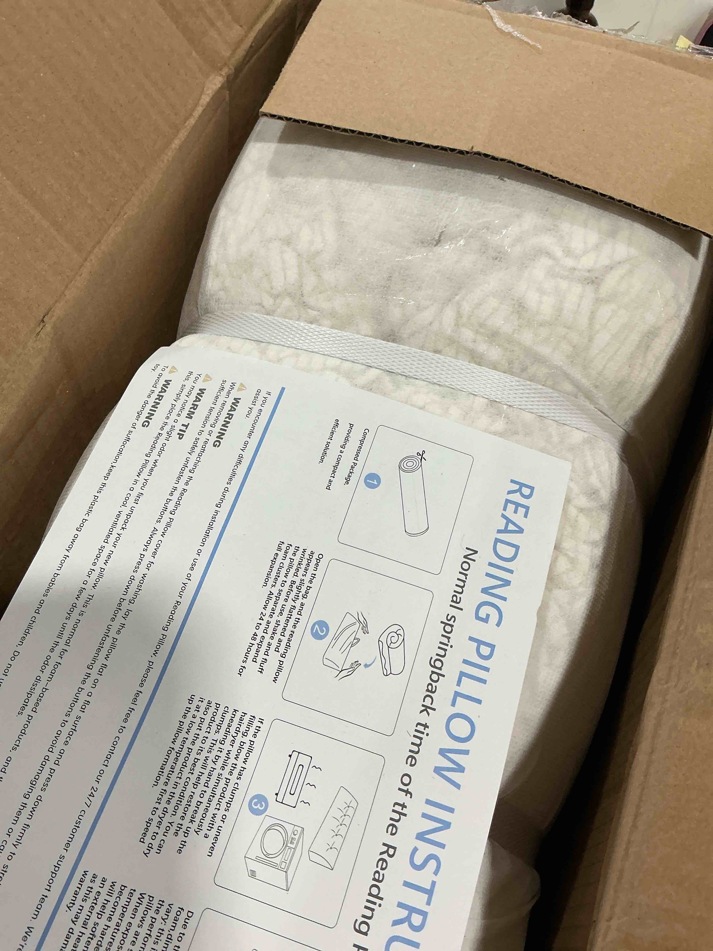 Condition photo showing Good Condition for Headboard Pillow King, Triangle Pillows for Headboard, Head Board Backrest Wedge Pillow for Reading Sitting Working, Daybed Pillows with Removable Cover for Bed Dorm Sofa, Beige Beige King