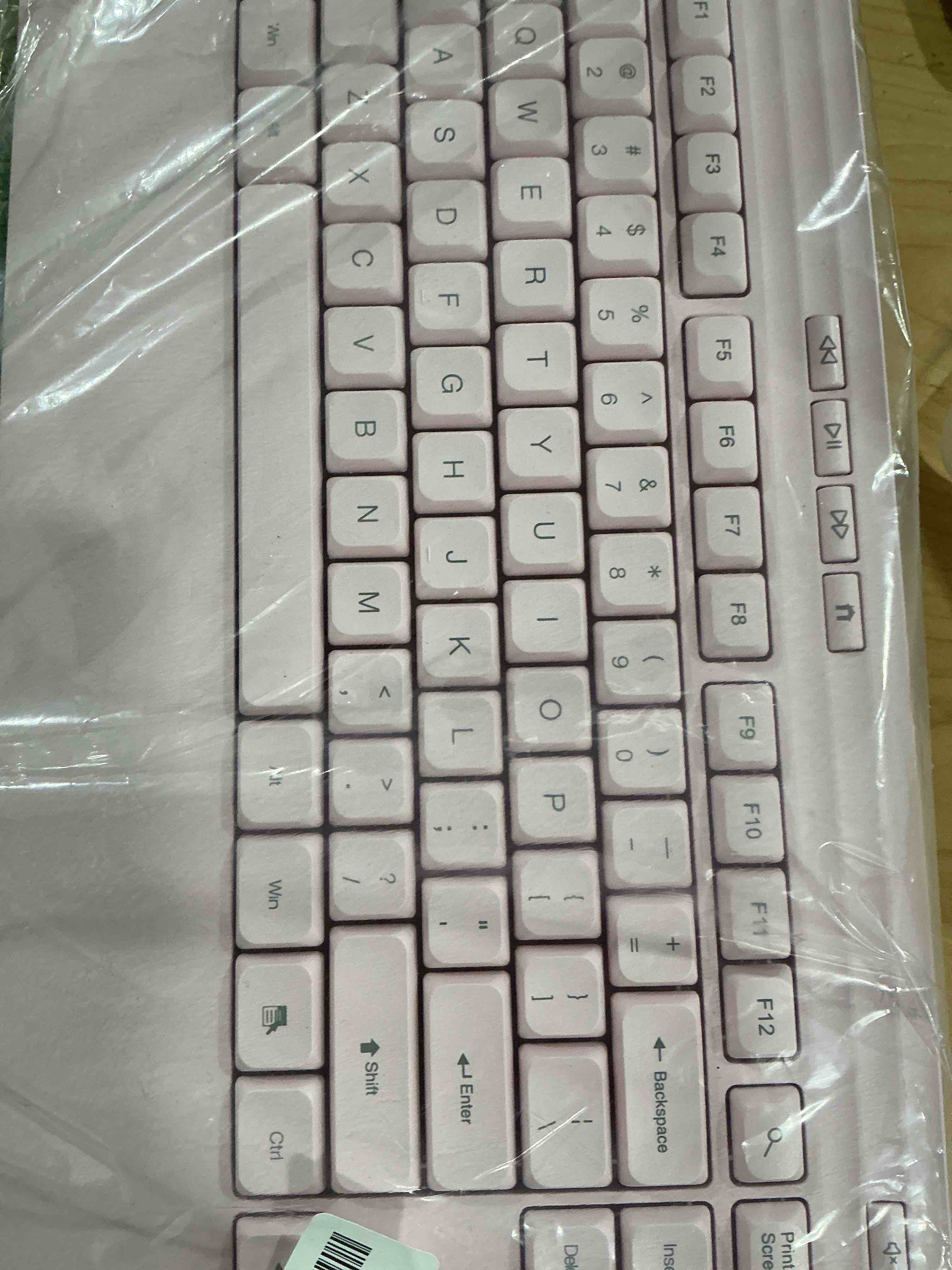 Condition photo showing New/Like New for Silent Wireless Keyboard and Mouse Combo - Keyboard with Large Print Cover, 2.4GHz Full-Sized Ergonomic Keyboard with Wrist Rest and Mouse for Laptop, PC, Notebook, Desktop Pink