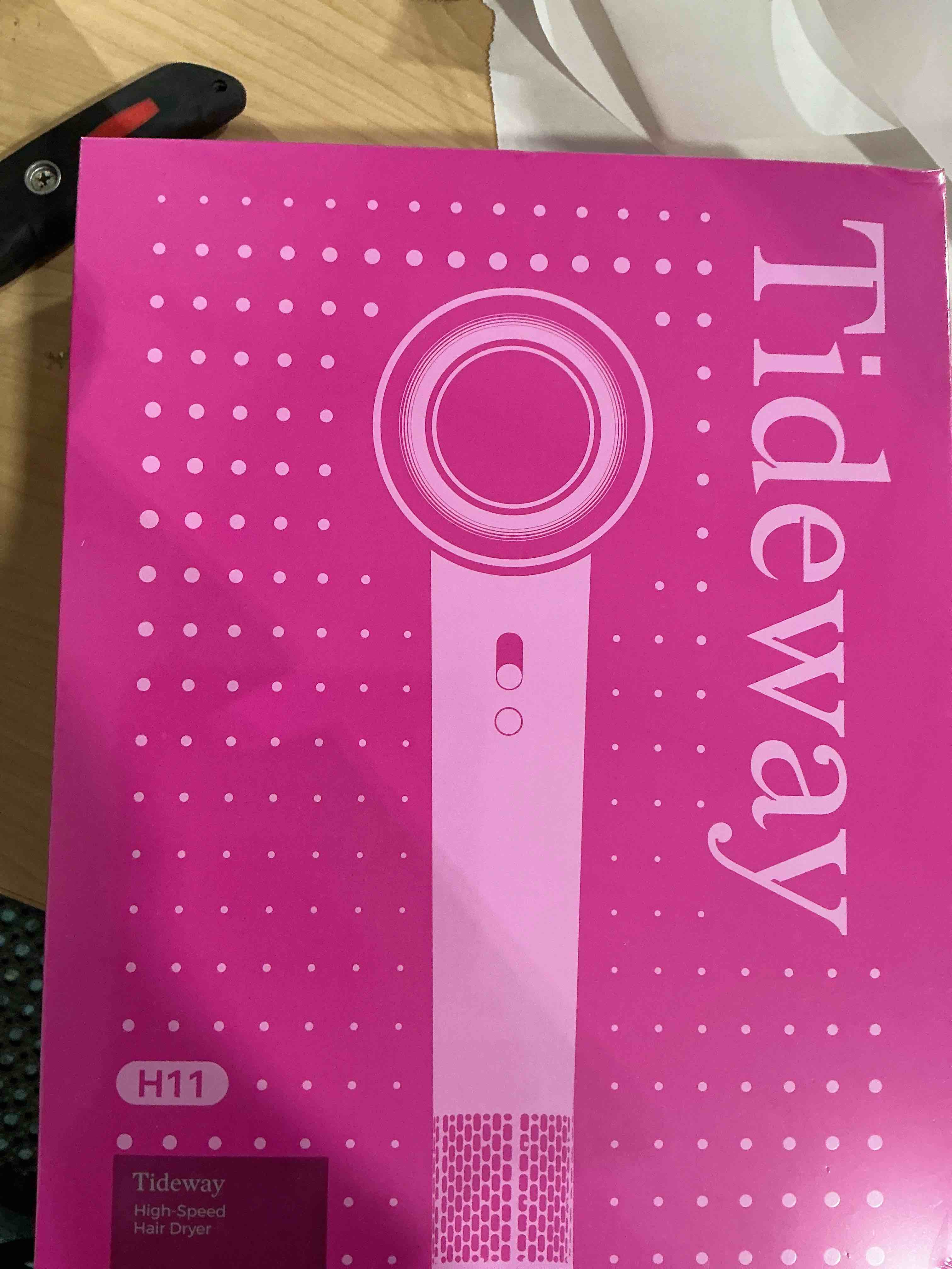 Condition photo showing New/Like New for Tideway Hair Dryer Professional High-Speed Ionic Blow Dryer 110,000 RPM, Compact Hair Dryer with Magnetic Diffuser, Fast Drying with Brushless Motor Low Noise Smart Temperature Control-H11 Pink