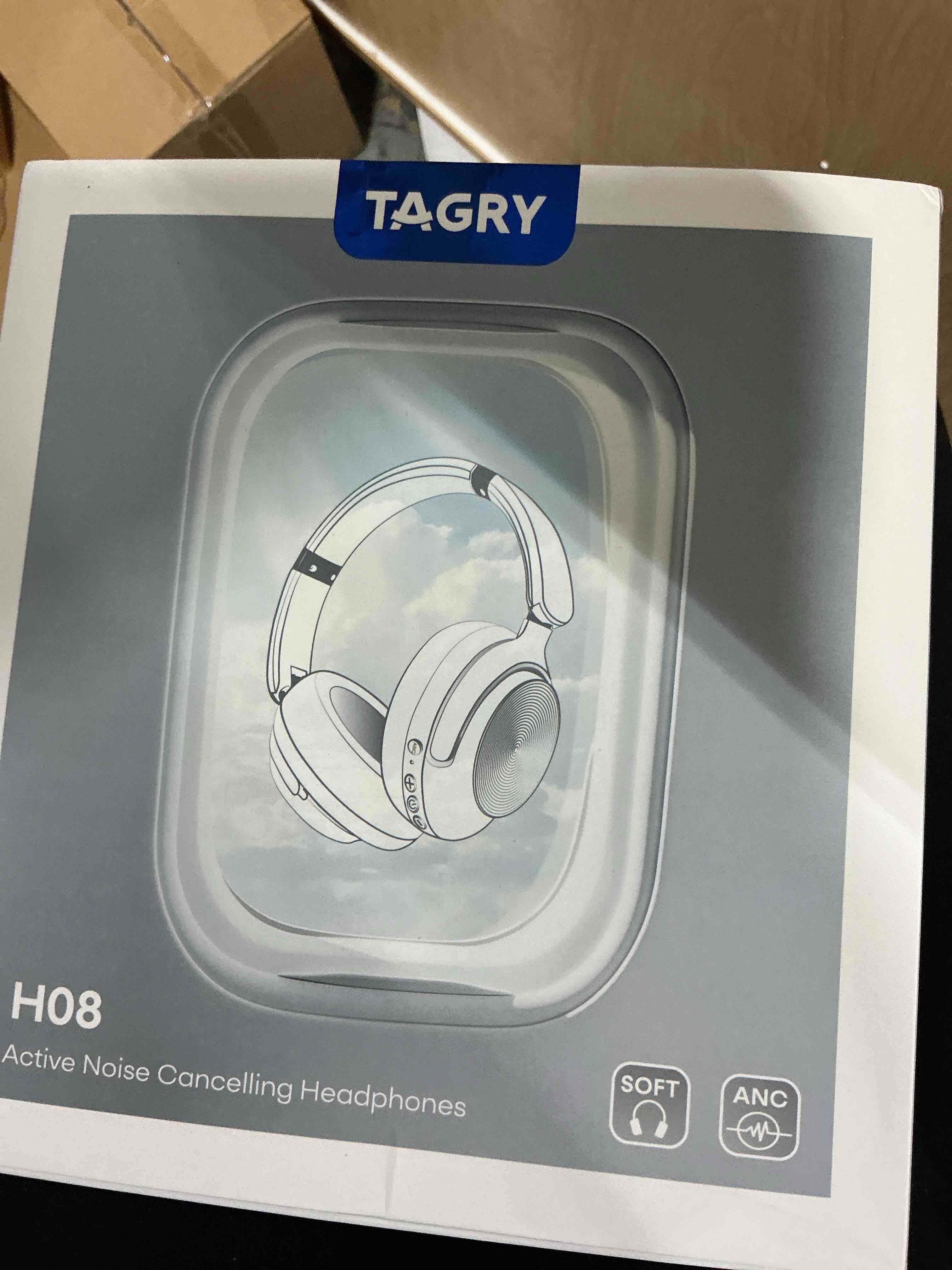 Condition photo showing New/Like New for TAGRY Hybrid Active Noise Cancelling Bluetooth Headphones 100H Playtime Wireless Over Ear Headphone with Fast Charging Hi-Res Audio Headsets Comfort Earcups for Commute Travel Office Phone PC Black