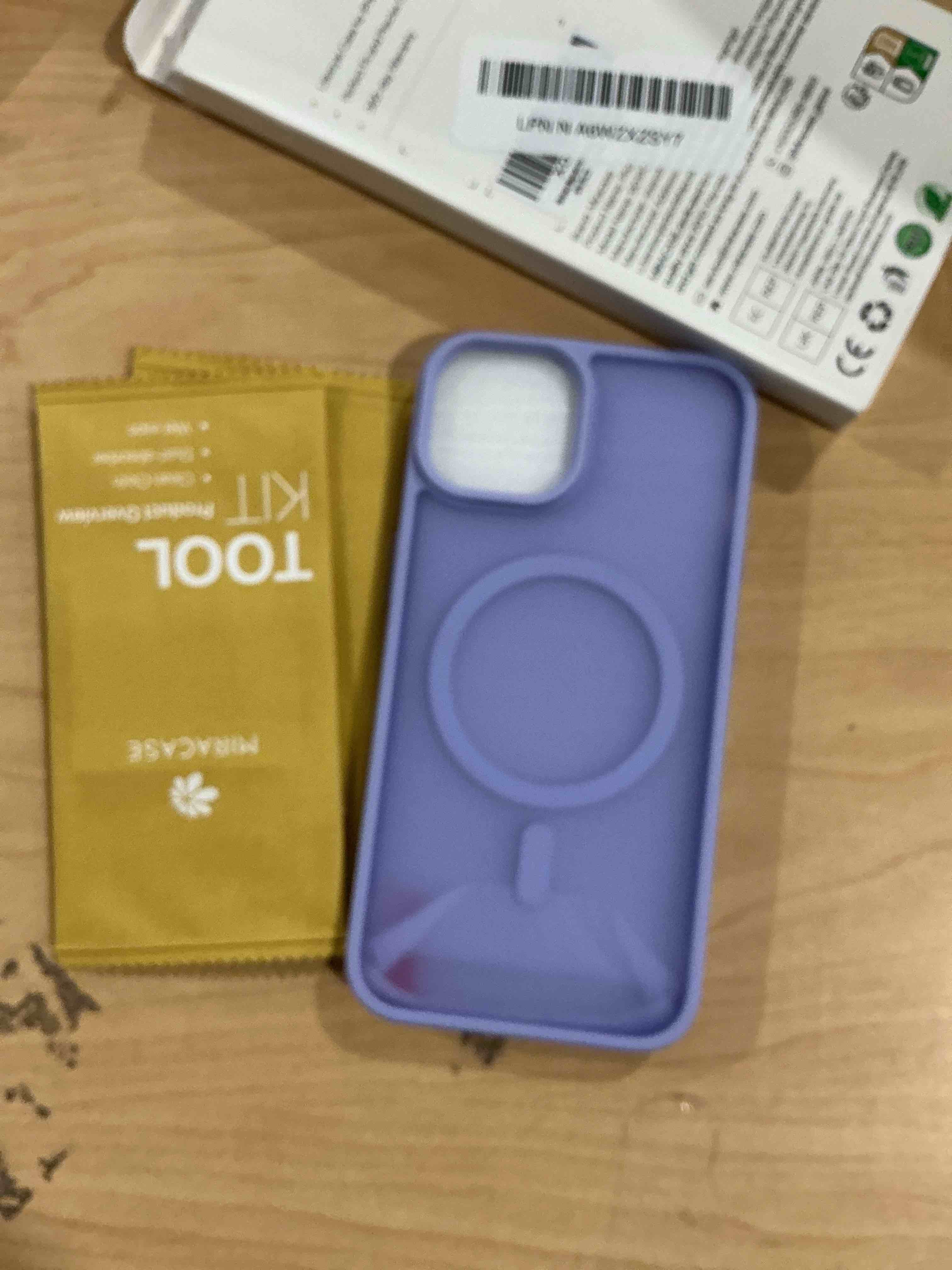 Condition photo showing New/Like New for Miracase Magnetic for iPhone 14 Case 6.1 inch (Compatible with MagSafe)?with 2X Screen Protectors? Military-Grade Protection, Anti-Fingerprint Translucent Matte Phone Case Cover, Light Purple iPhone 14 Light Purple
