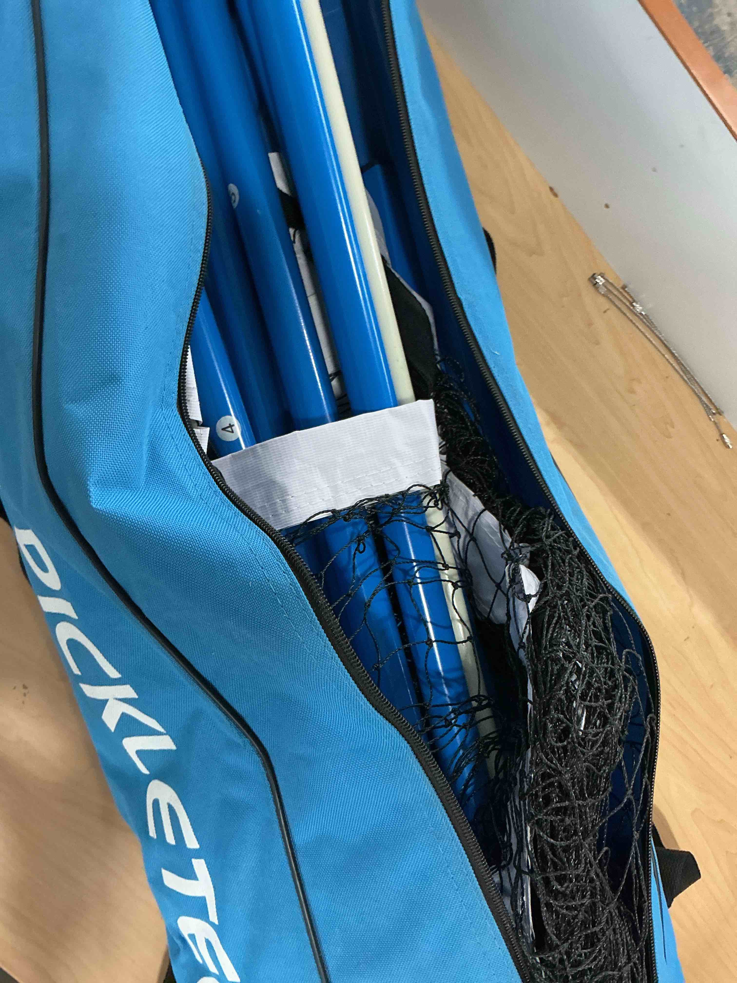 Condition photo showing Good Condition for 4.0 Slim Version Portable Pickleball Nets Outdoor Game 22 FT Pickleball Net-USAPA Regulation Size-Pickle Ball Net System with Carrying Bag for Driveway Blue