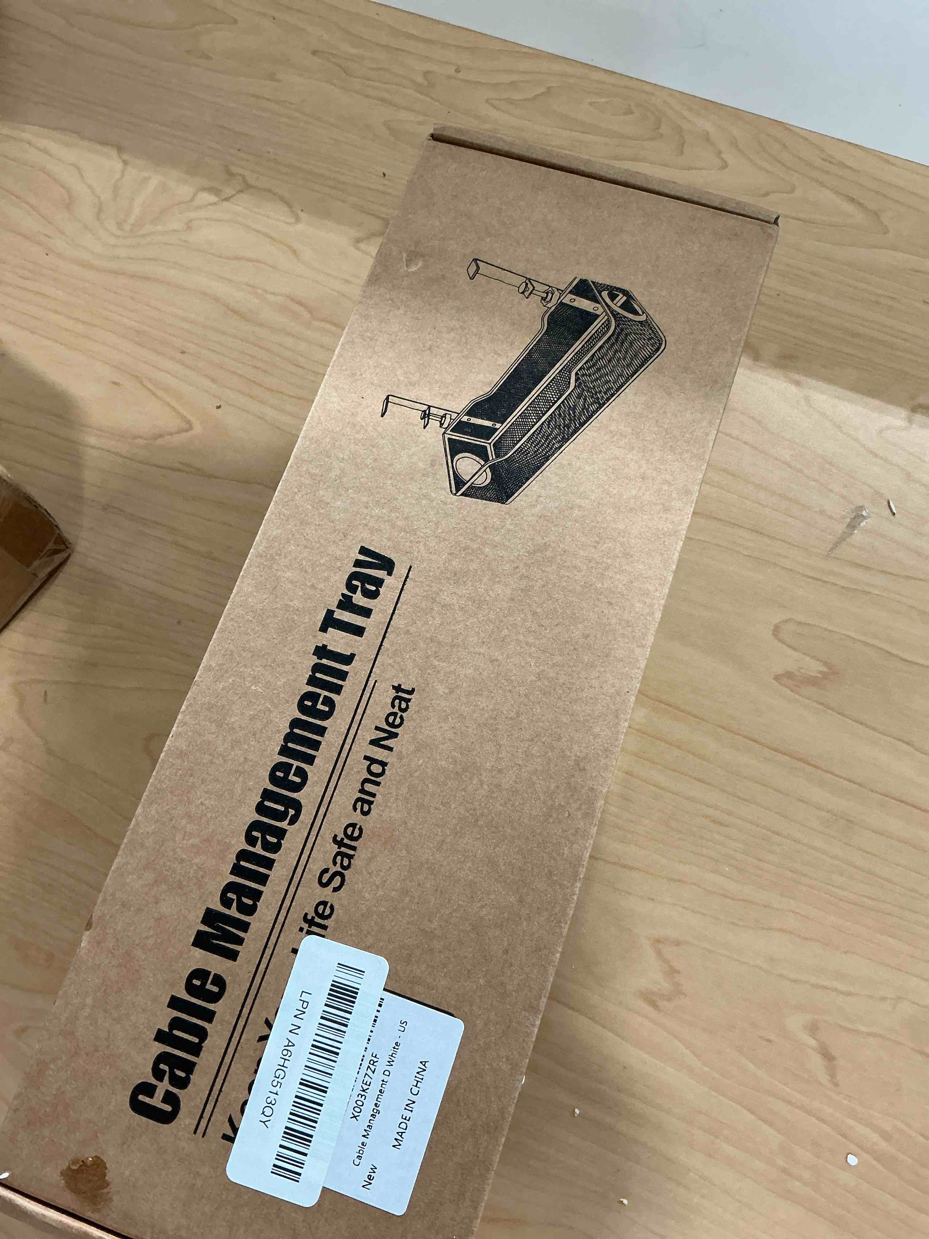 Condition photo showing Good Condition for Under Desk Cable Management Tray White, Cinati Wire Organizers No Drill, Cable Tray with Clamp for Wire Management, Cord Organization Box for Office, Home - No Damage to Desk 13.4"-1 Pack White